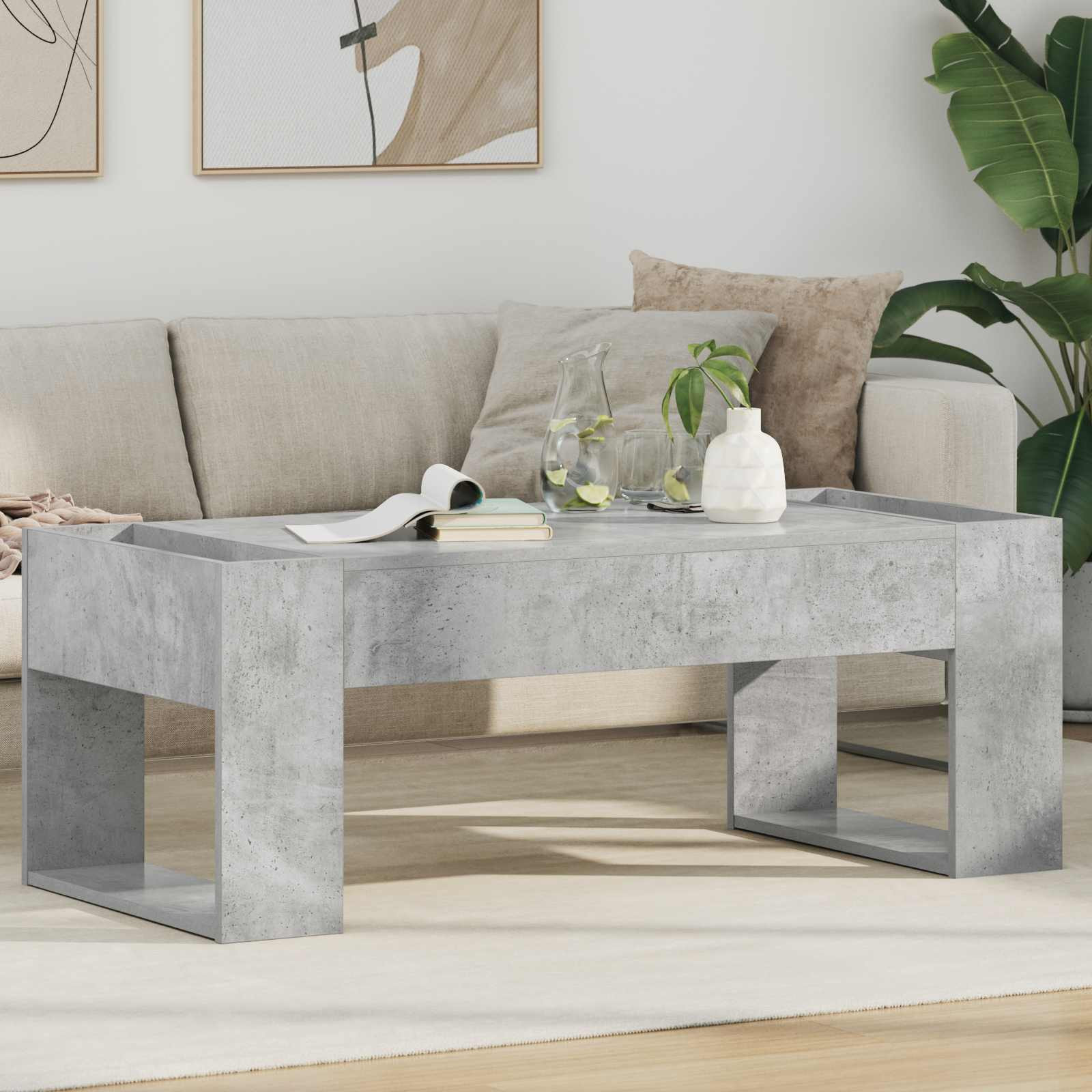 vidaXL Couchtisch Beton Grau 110 x 50 x 41 cm Holzwerkstoff