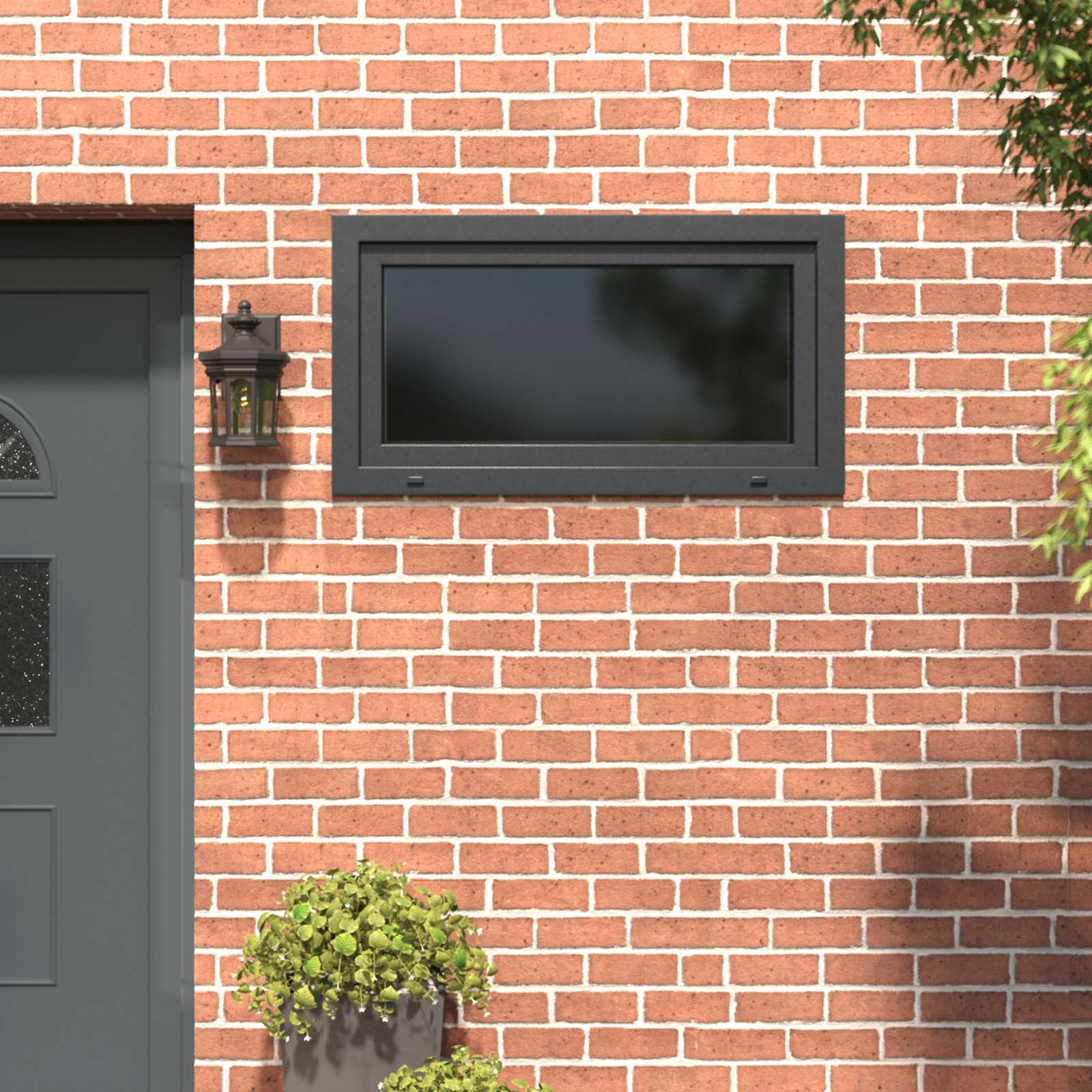 vidaXL Kellerfenster RISOR 110 x 70 cm PVC und Glas Anthrazit