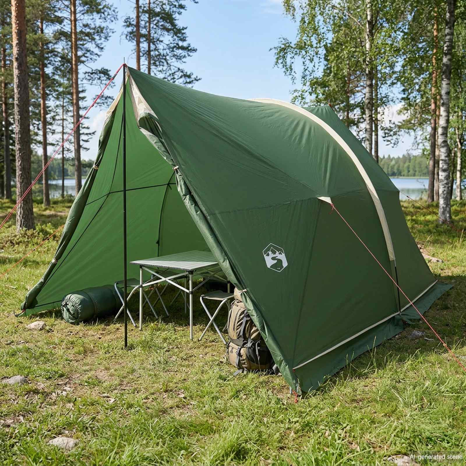 vidaXL Wasserdichter Pavillon Grün 185T Polyester mit PU-Beschichtung