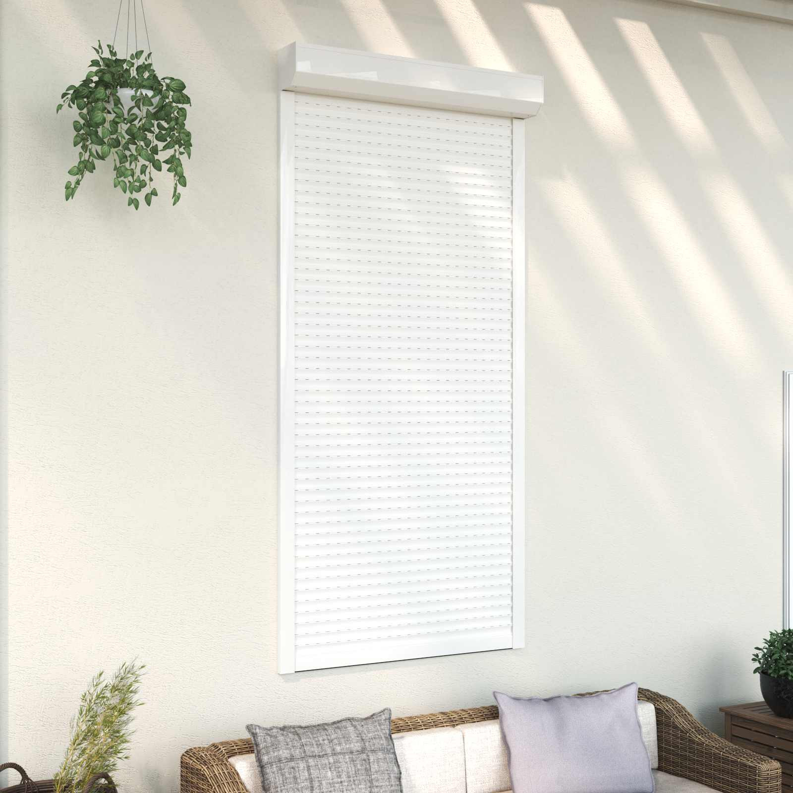vidaXL Rollladen Weiß 100 x 210 cm Aluminium und Polyurethan