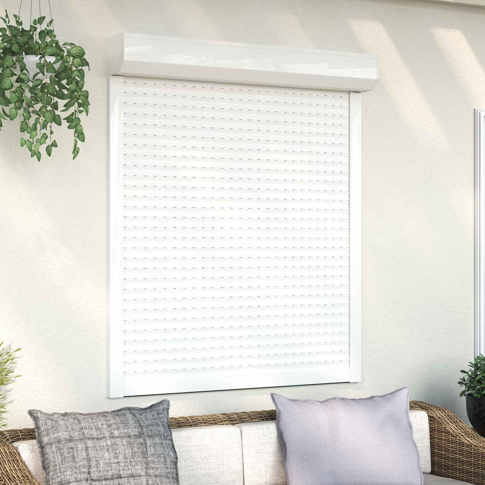 vidaXL Rollladen Weiß 110 x 130 cm Aluminium und Polyurethan