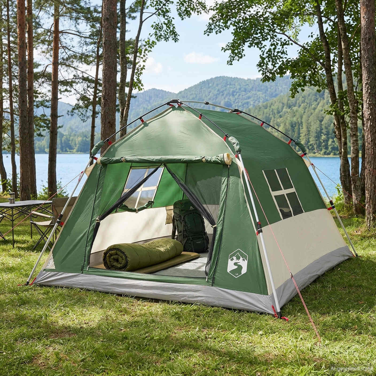 vidaXL Schnellzelt wasserdicht 3 Personen 3-Personen Grün