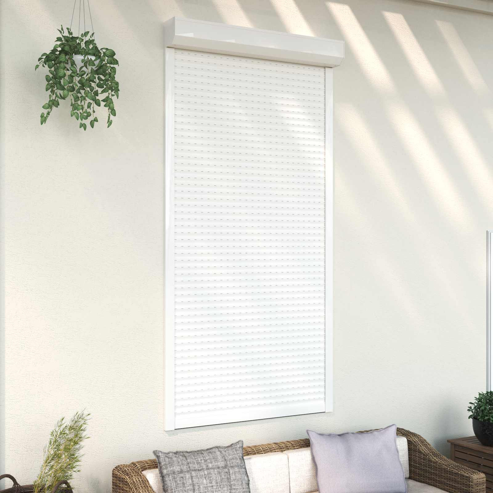 vidaXL Rollladen Weiß 110 x 220 cm Aluminium und Polyurethan
