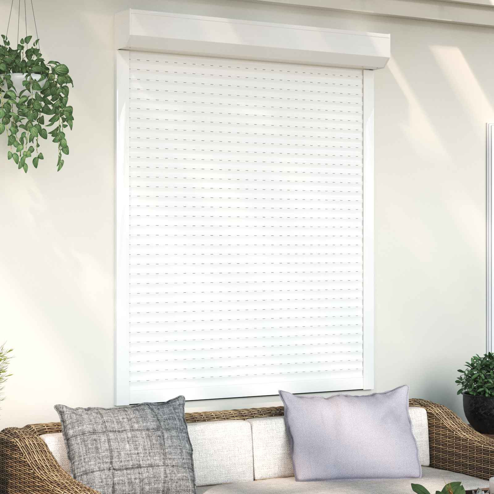 vidaXL Rollladen Weiß 120 x 150 cm Aluminium und Polyurethan