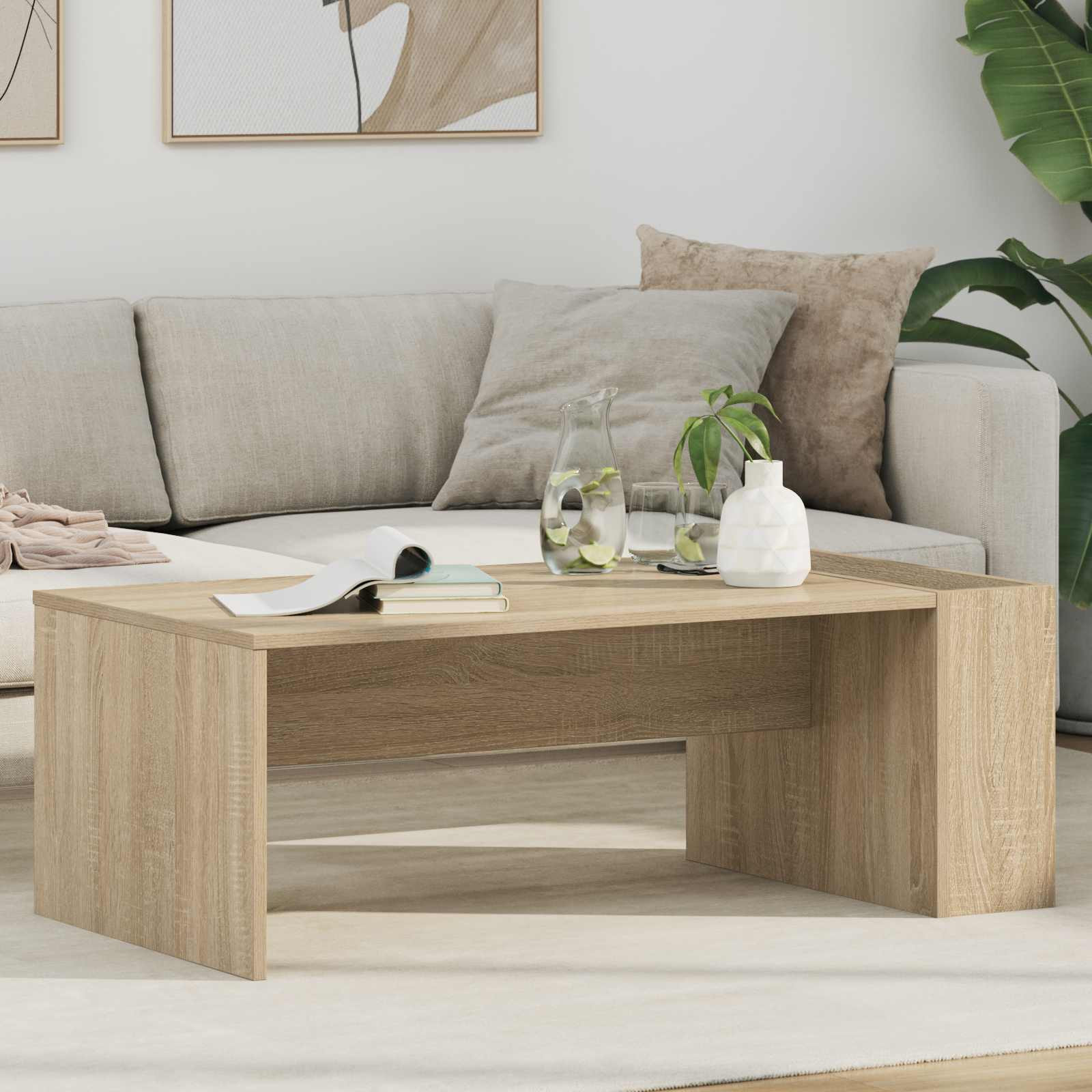 vidaXL Couchtisch Sonoma-Eiche 95 x 50 x 34 cm Holzwerkstoff