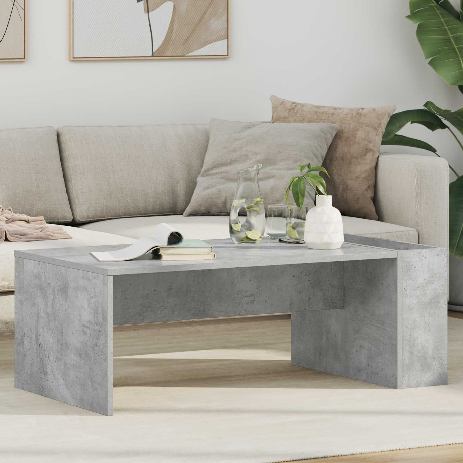 vidaXL Couchtisch Beton Grau 95 x 50 x 34 cm Holzwerkstoff