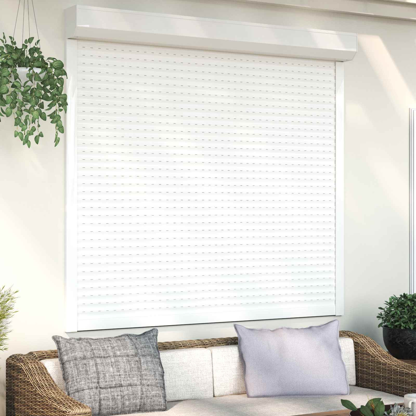 vidaXL Rollladen Weiß 160 x 150 cm Aluminium und Polyurethan