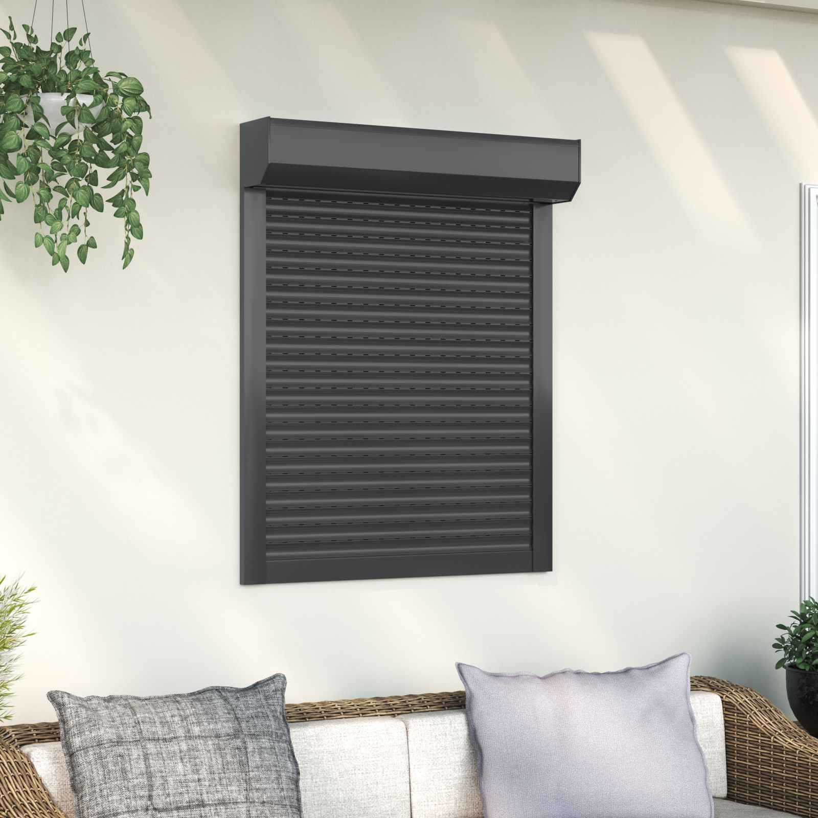 vidaXL Rollladen Anthrazit 70 x 100 cm Aluminium und Polyurethan