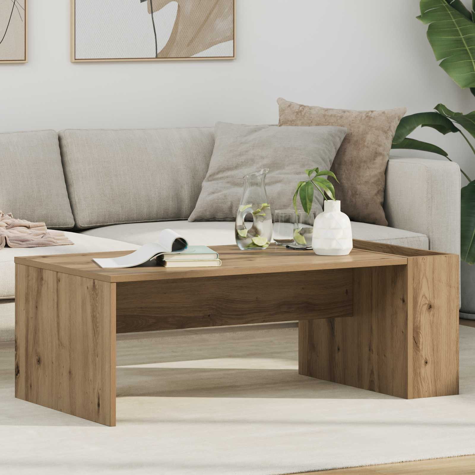 vidaXL Couchtisch Artisan-Eiche 95 x 50 x 34 cm Holzwerkstoff