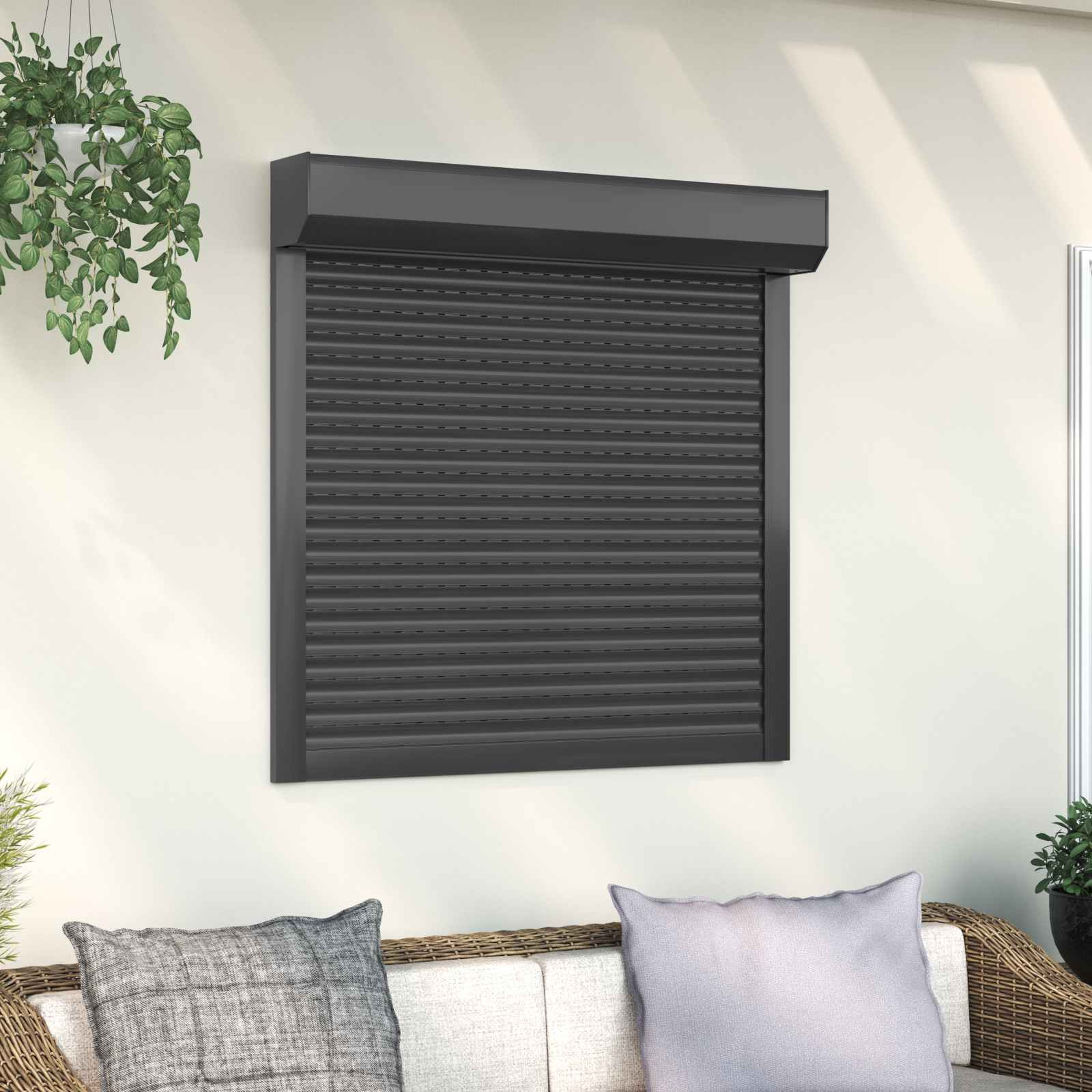 vidaXL Rollladen Anthrazit 100 x 100 cm Aluminium und Polyurethan