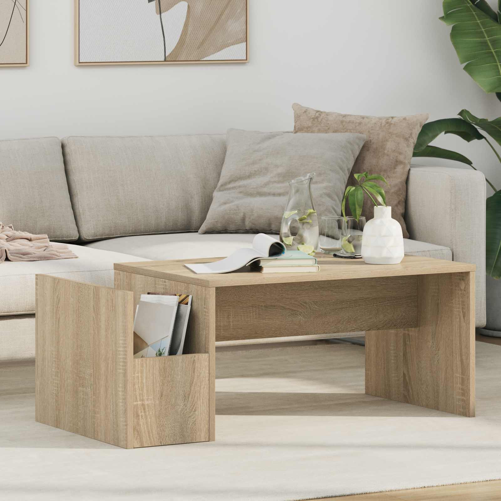 vidaXL Couchtisch Sonoma-Eiche 90 x 45 x 35 cm Holzwerkstoff