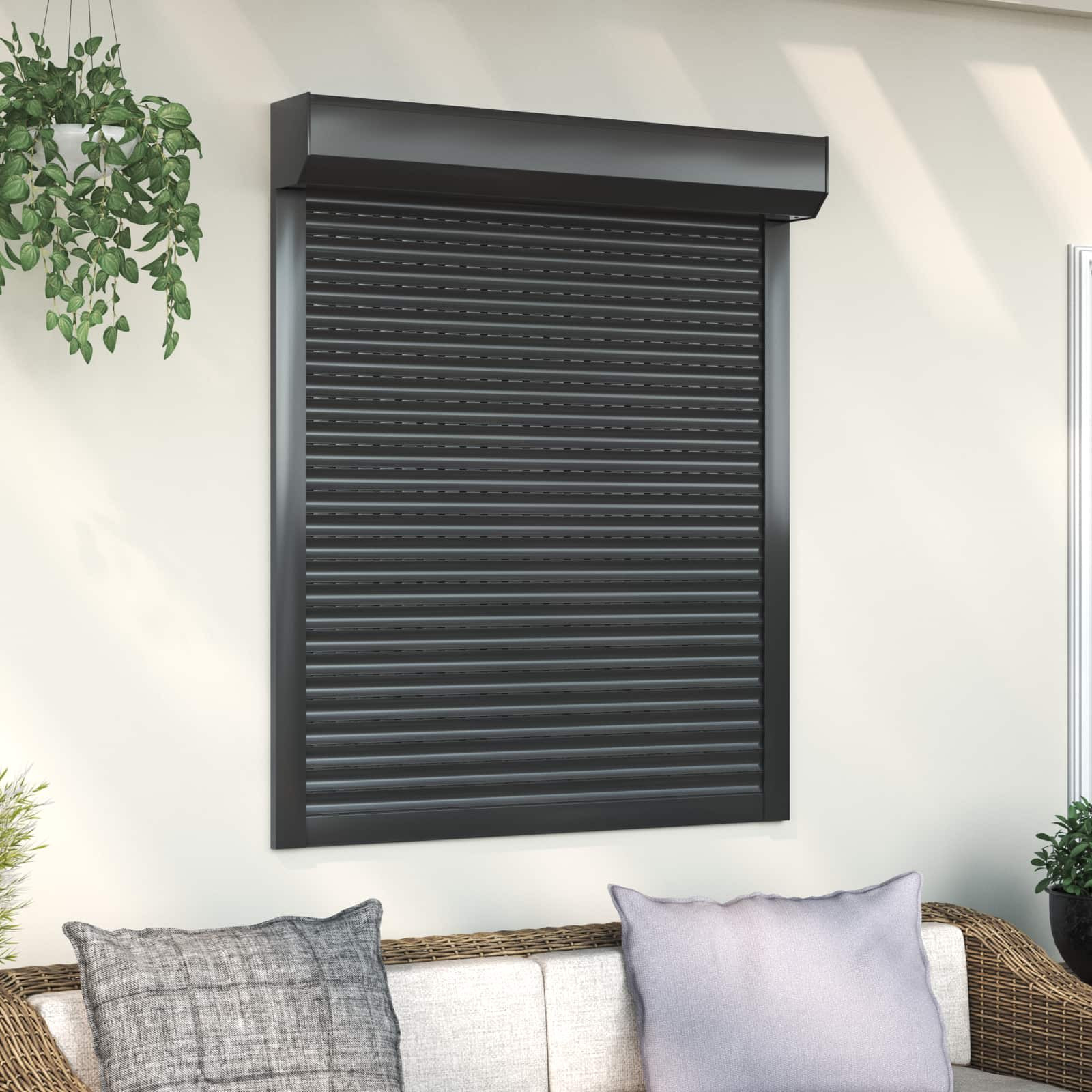 vidaXL Rollladen Anthrazit 100 x 130 cm Aluminium und Polyurethan