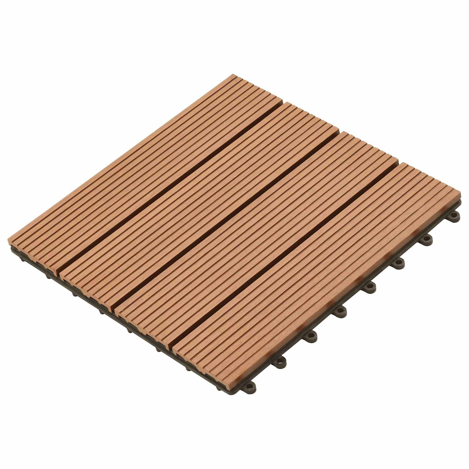vidaXL Terrassenfliese 11 pcs Braun 30 x 30 cm WPC