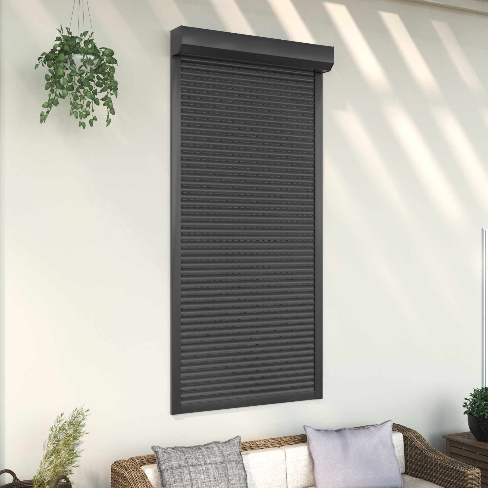 vidaXL Rollladen Anthrazit 100 x 210 cm Aluminium und Polyurethan