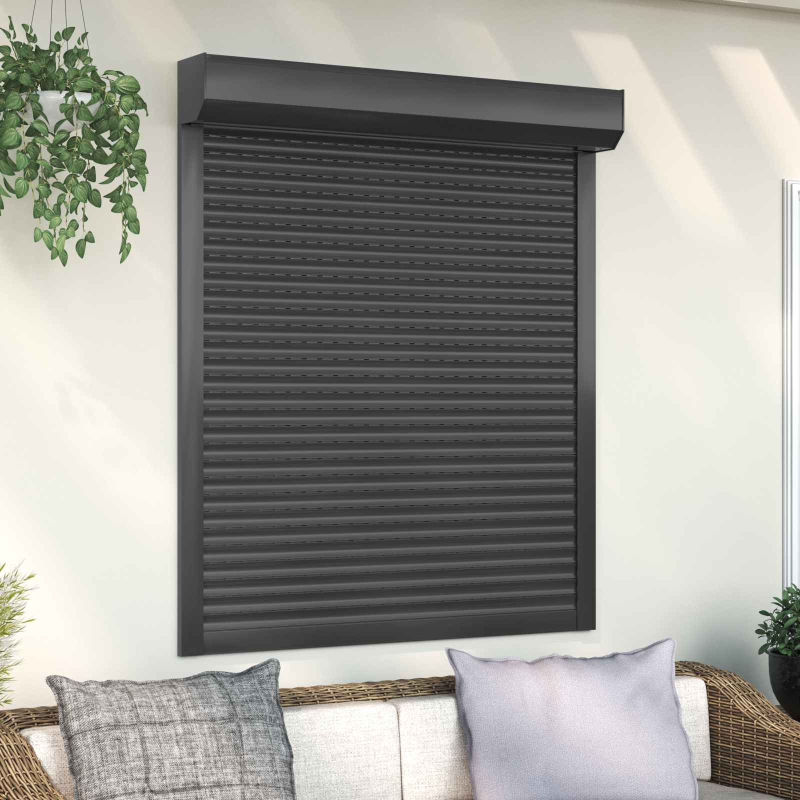 vidaXL Rollladen Anthrazit 110 x 130 cm Aluminium und Polyurethan