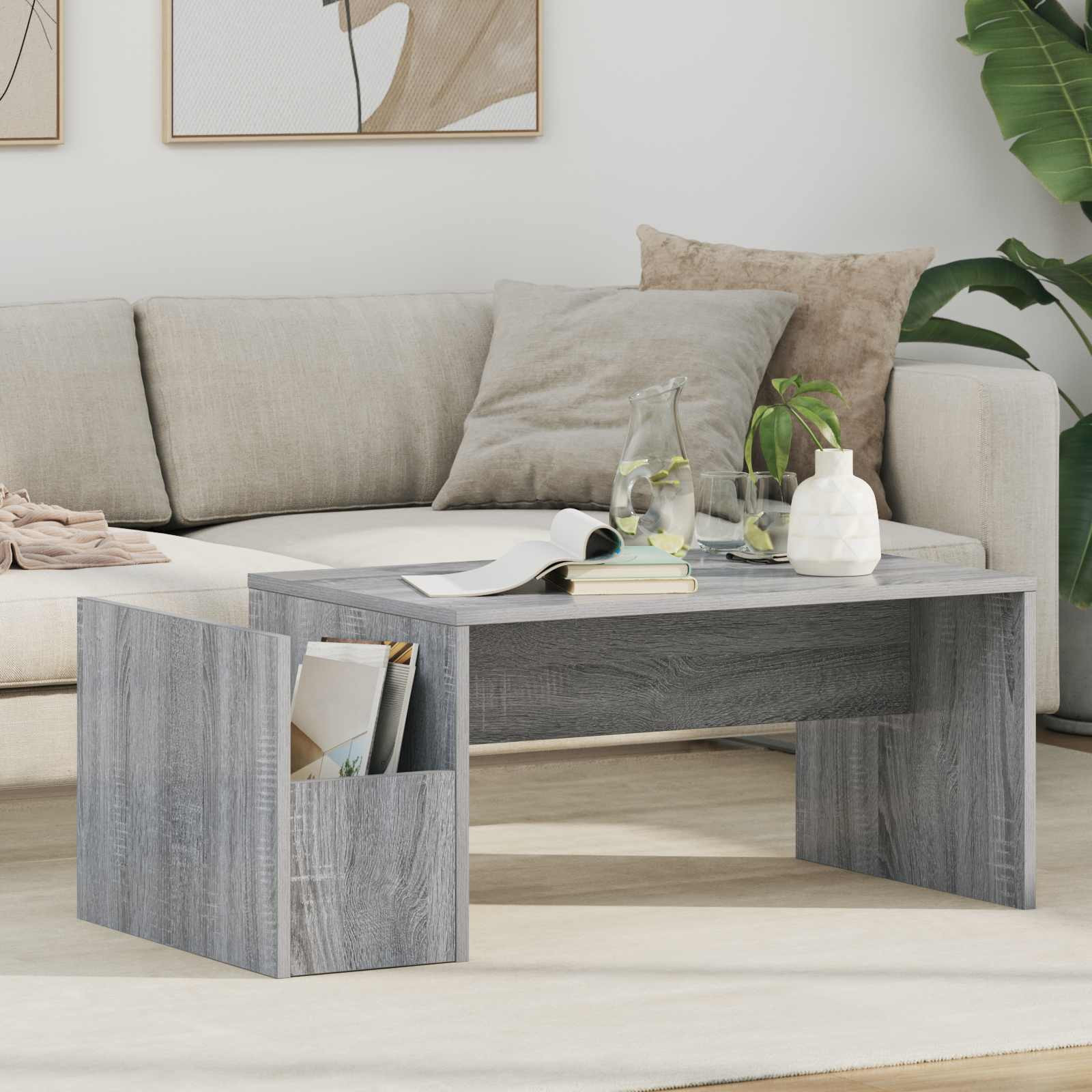 vidaXL Couchtisch Graues Sonoma 90 x 45 x 35 cm Holzwerkstoff