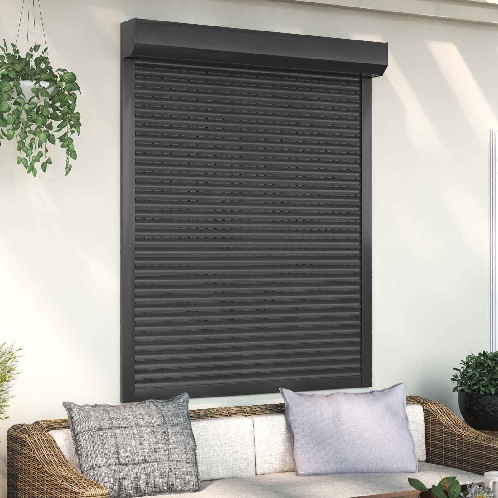 vidaXL Rollladen Anthrazit 120 x 150 cm Aluminium und Polyurethan