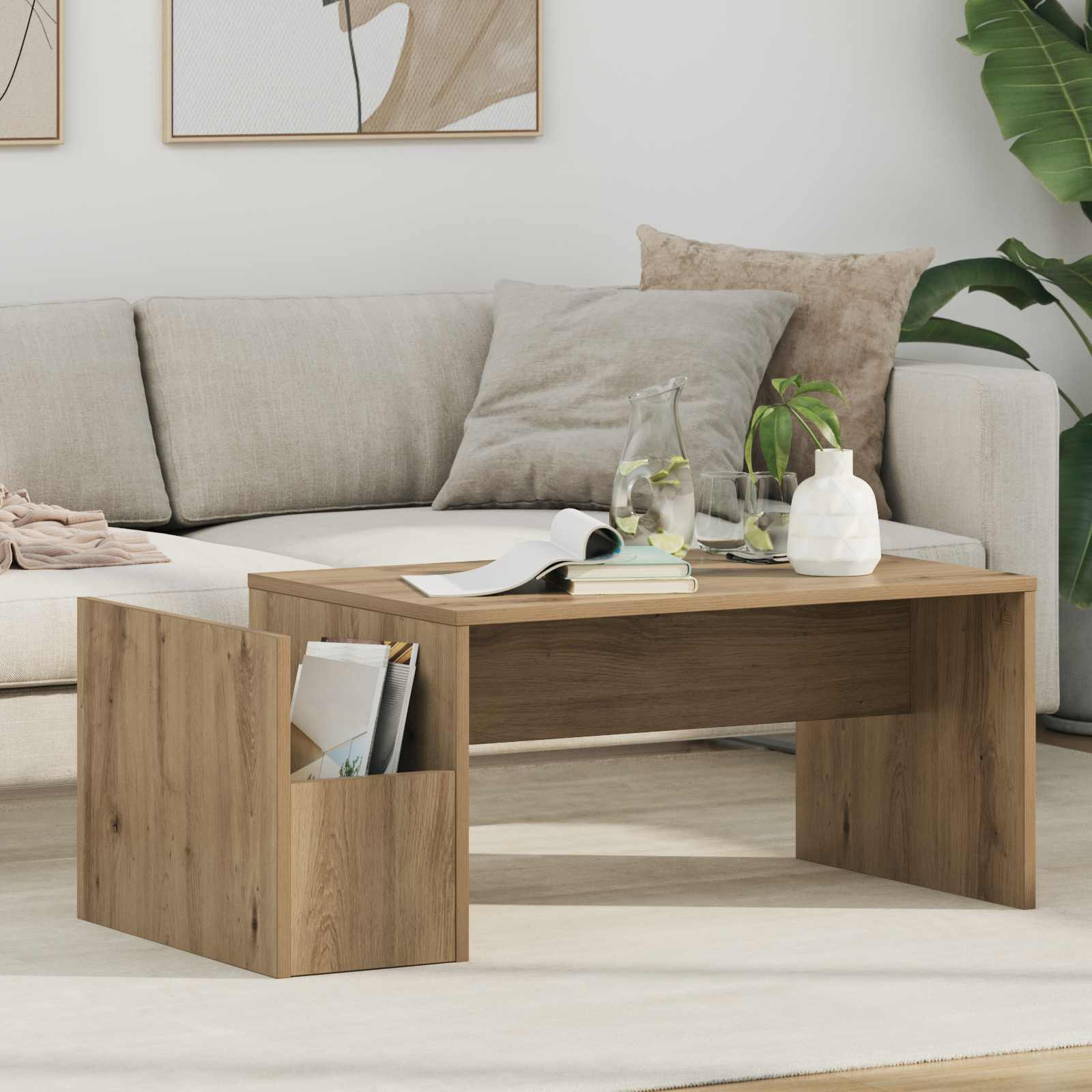 vidaXL Couchtisch Artisan-Eiche 90 x 45 x 35 cm Holzwerkstoff