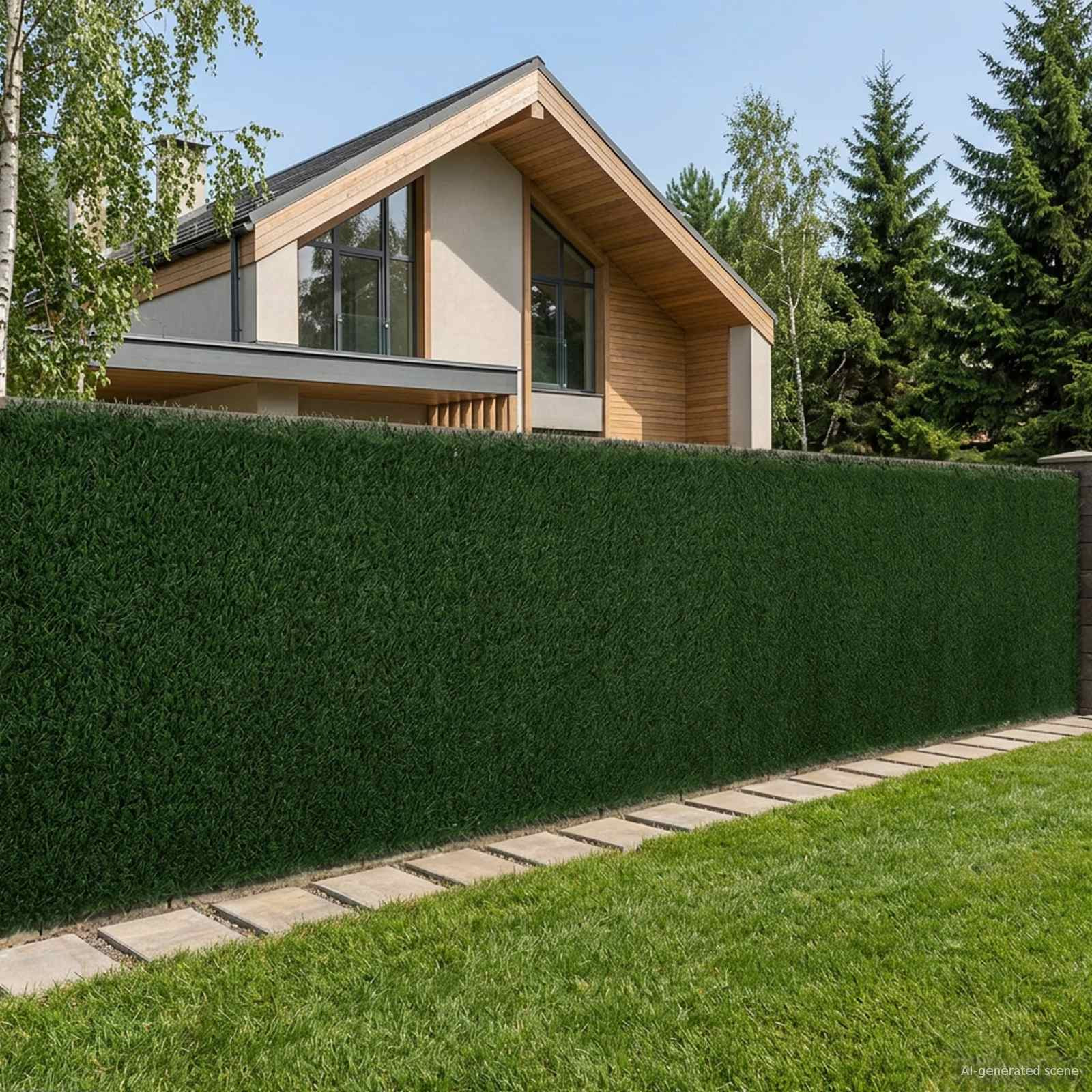 vidaXL Künstlicher Zaun Dunkelgrün 1 x 6 m PVC und Stahl