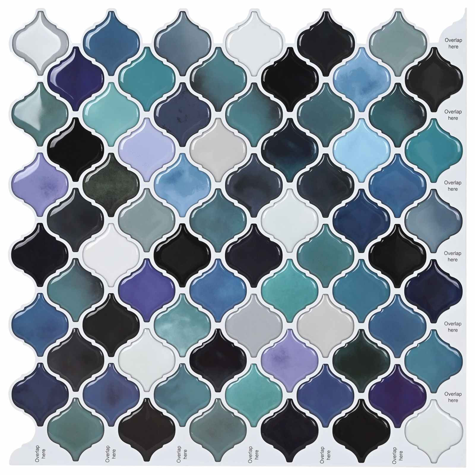 vidaXL Lanturn Fliese 50 pcs Blaugrün 27 x 27 cm Polyurethan und PET