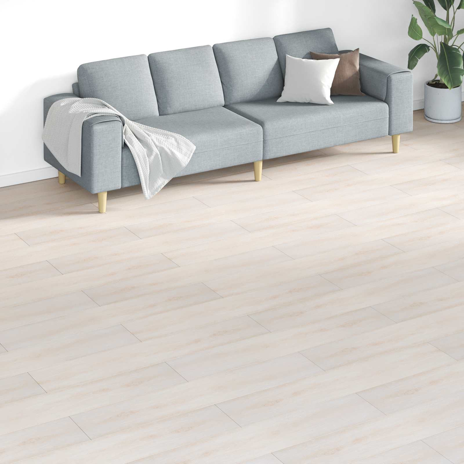 vidaXL Bodenplanken 18 pcs Weiß 5,26 m² PVC