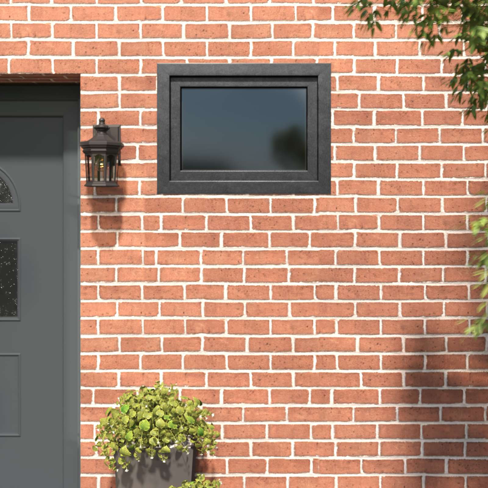 vidaXL Kellerfenster RISOR 80 x 50 cm PVC und Glas Anthrazit