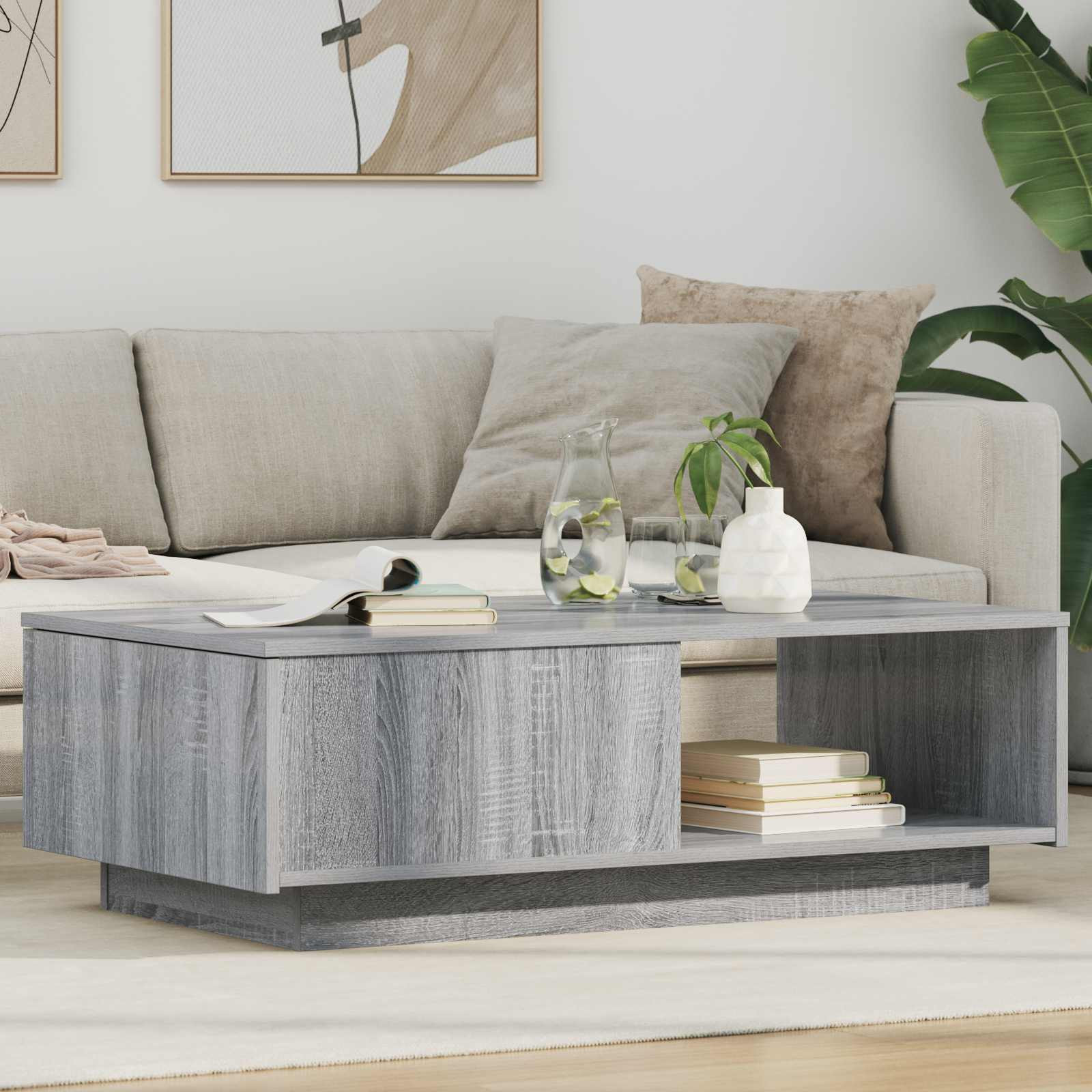 vidaXL Couchtisch Graues Sonoma 95 x 55 x 31 cm Holzwerkstoff