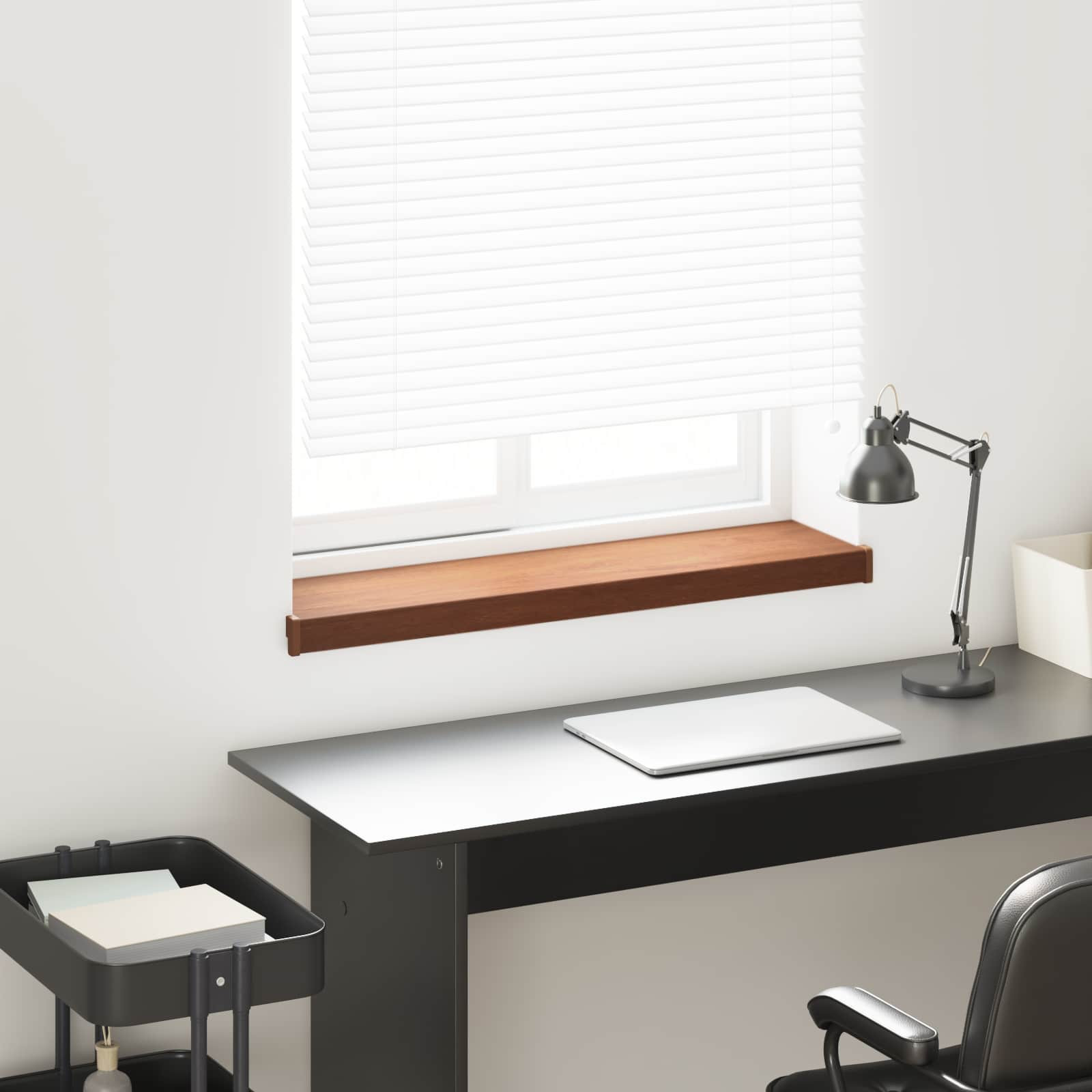 vidaXL Fensterbank Braunes Holz 100 x 25 x 4,5 cm PVC
