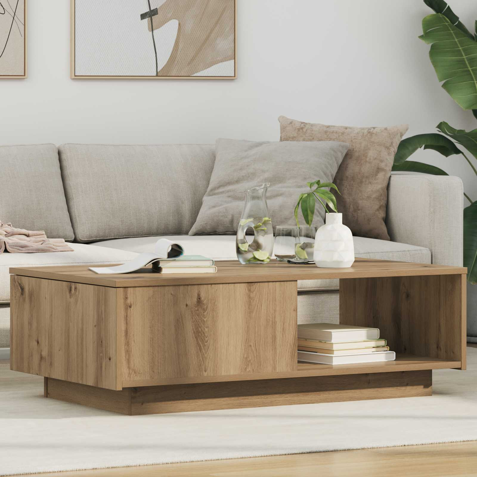 vidaXL Couchtisch Artisan-Eiche 95 x 55 x 31 cm Holzwerkstoff