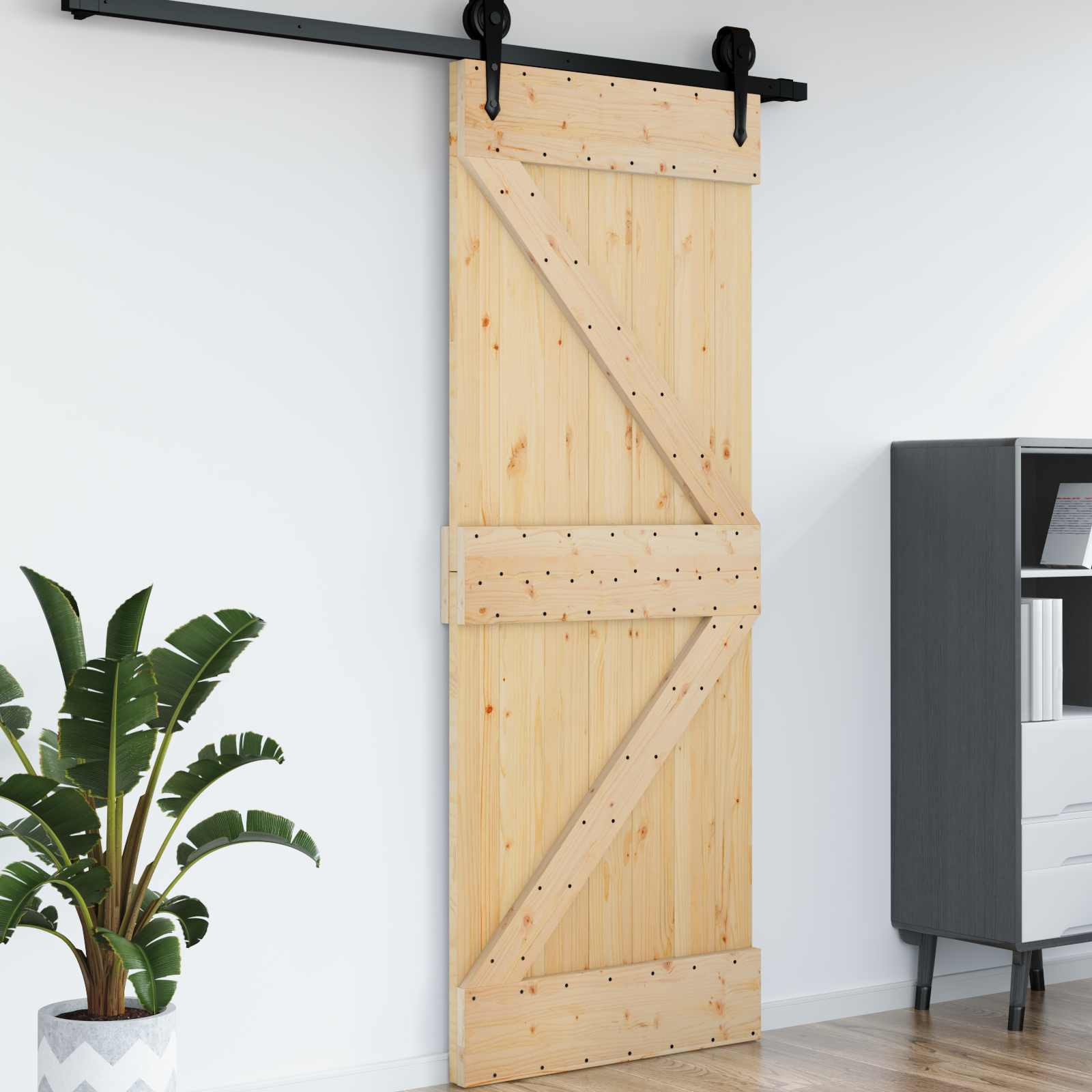 vidaXL Tür NARVIK Natur 95 x 210 cm Massivkiefer