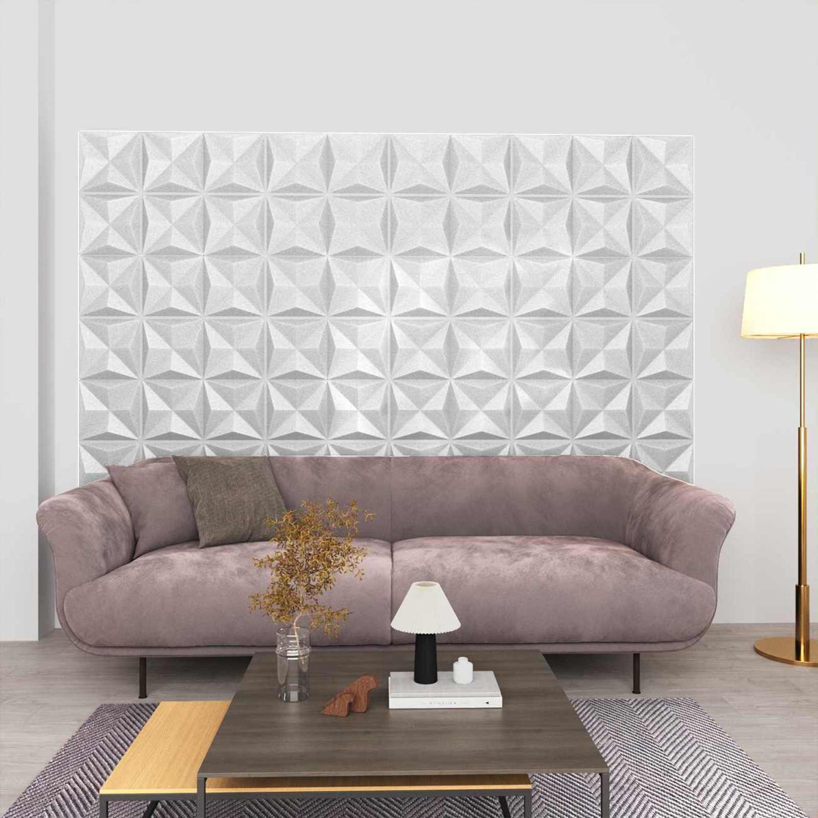 vidaXL Wandpaneele 48 pcs Origami Weiß 50 x 50 cm XPS Schaum
