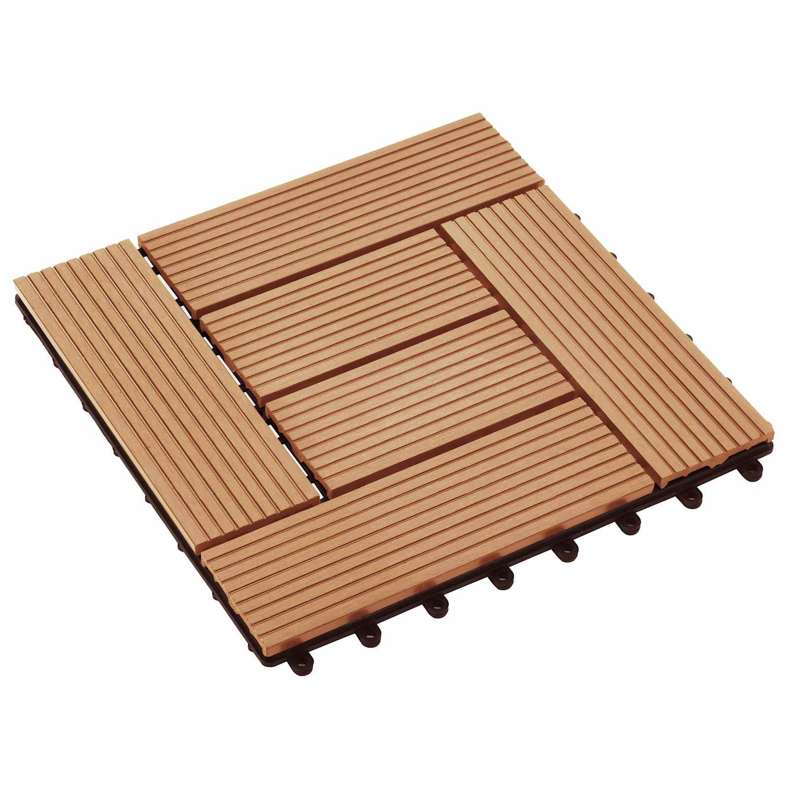 vidaXL Terrassenfliese 11 pcs Teak 30 x 30 cm WPC