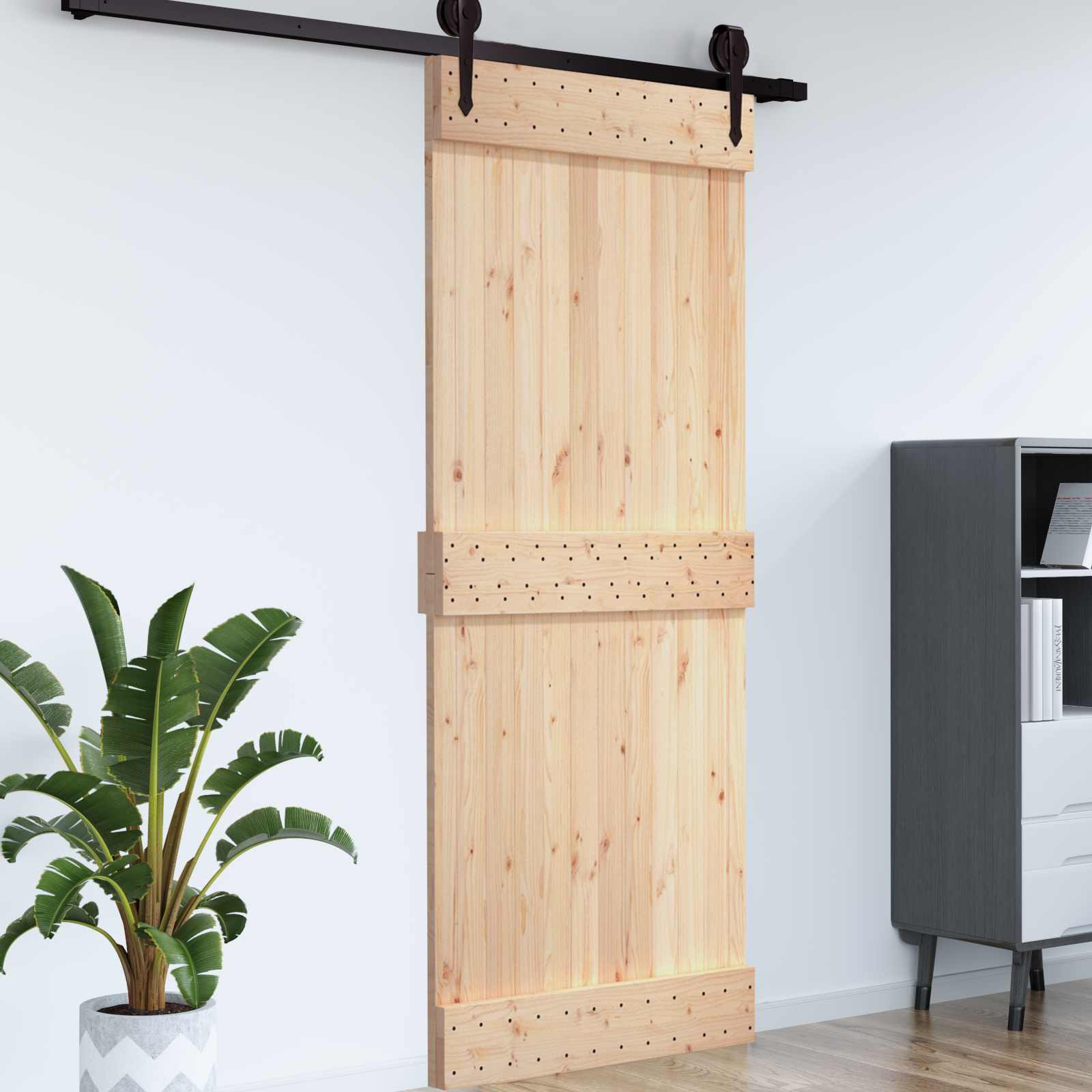 vidaXL Tür NARVIK Natur 70 x 210 cm Massivkiefer