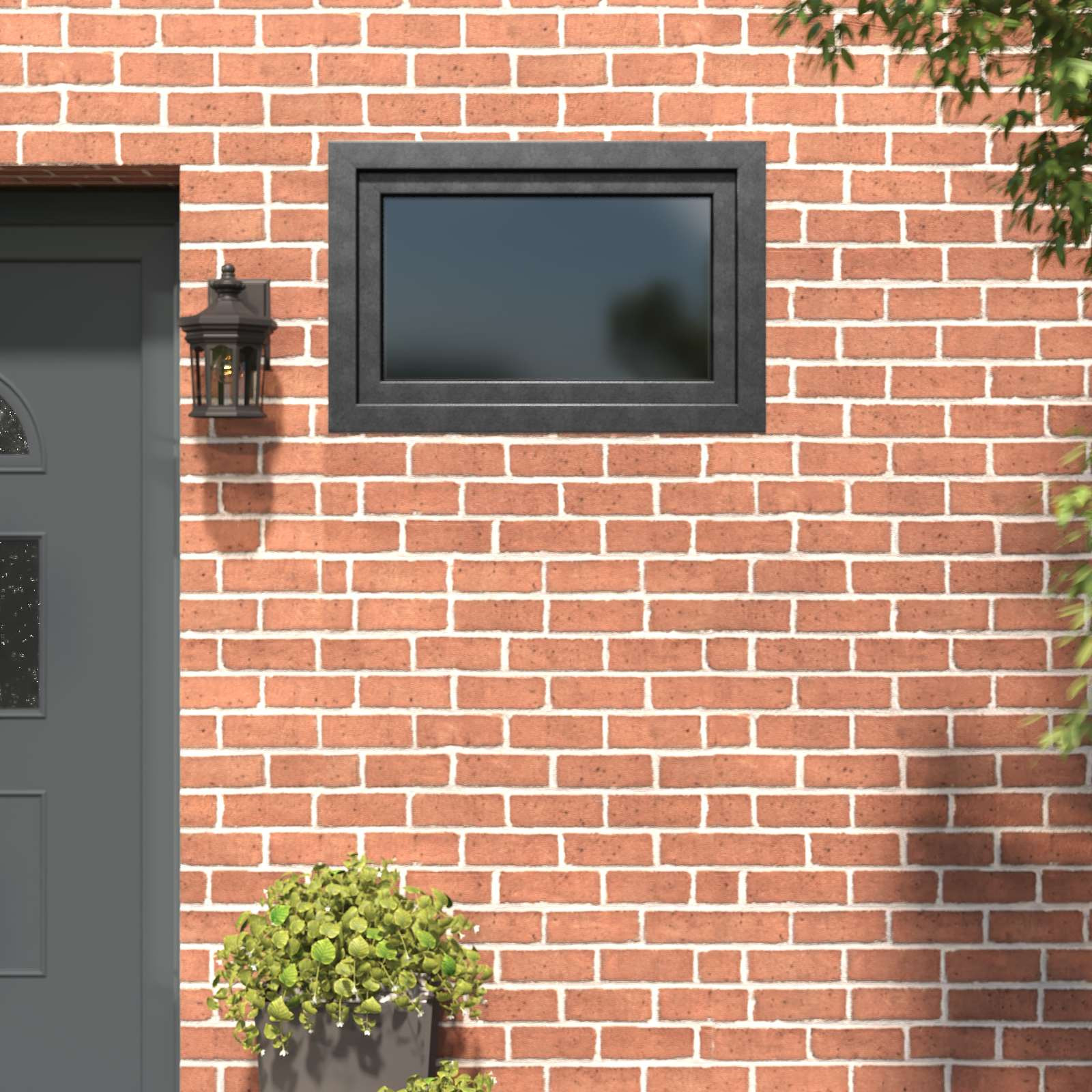 vidaXL Kellerfenster RISOR 90 x 50 cm PVC und Glas Anthrazit