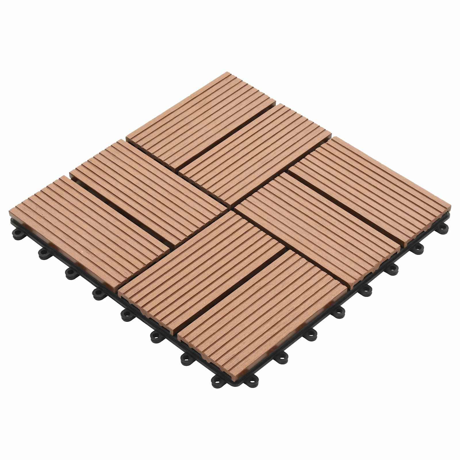 vidaXL Terrassenfliese 11 pcs Braun 30 x 30 cm WPC