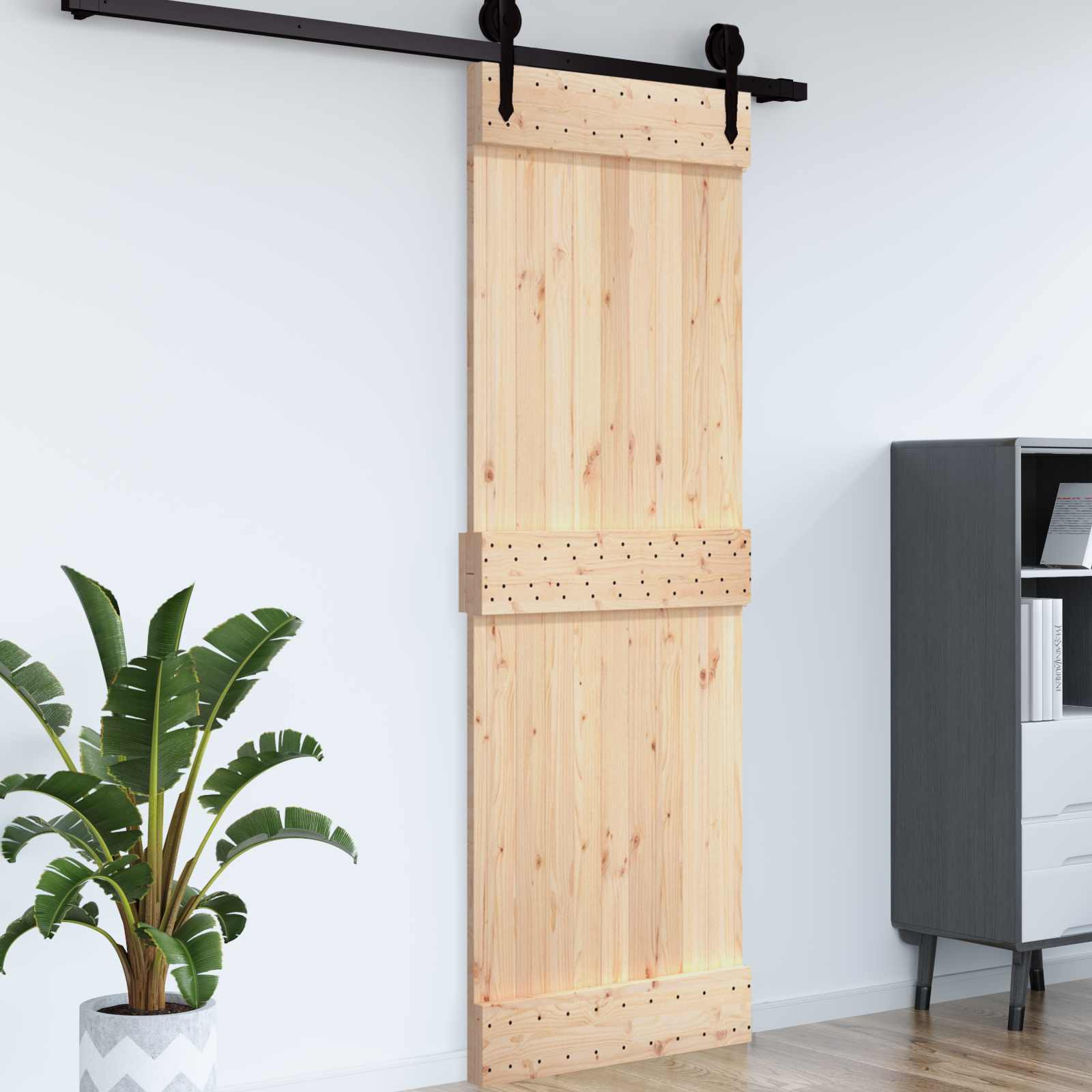 vidaXL Tür NARVIK Natur 85 x 210 cm Massivkiefer