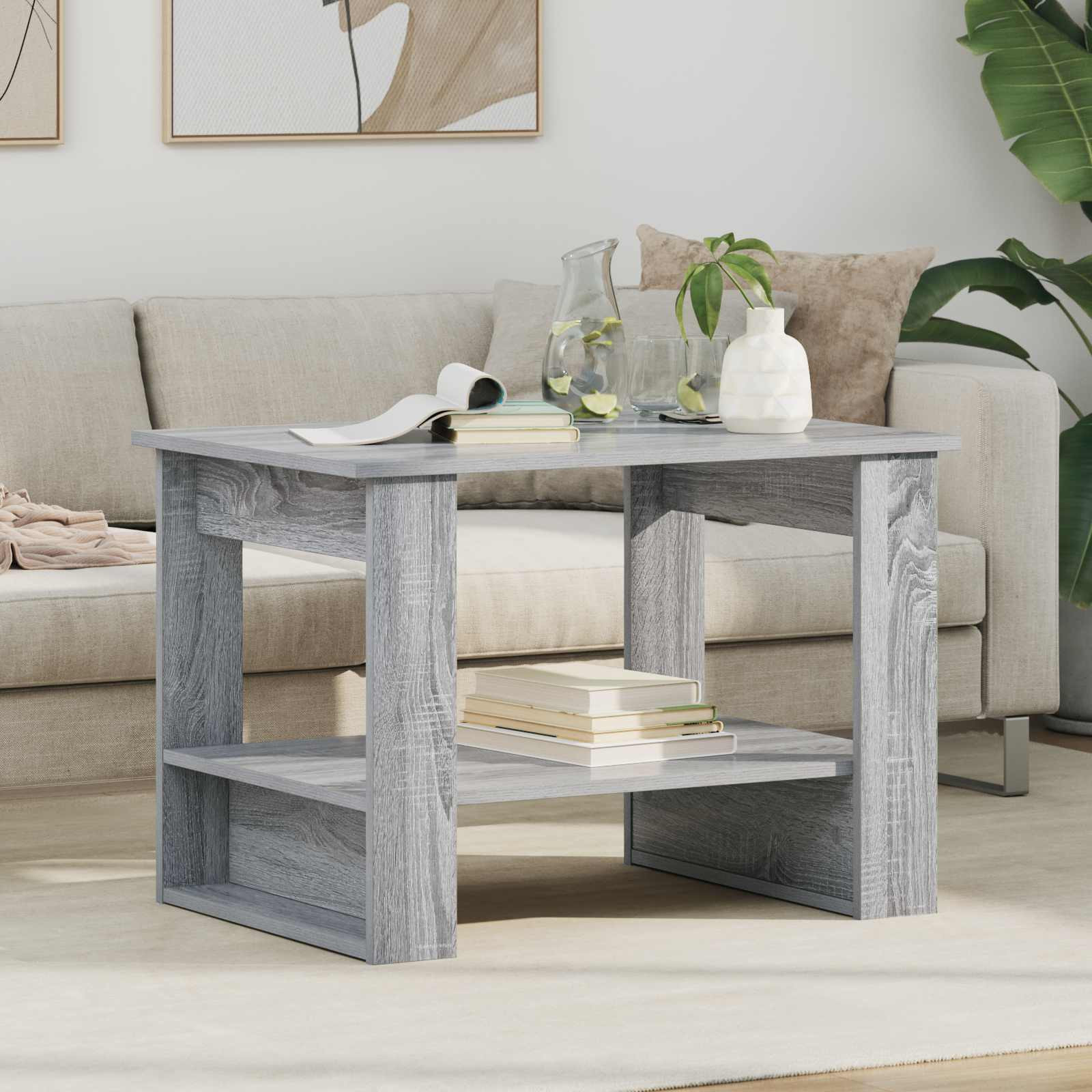 vidaXL Couchtisch Graues Sonoma 72 x 50 x 50 cm Holzwerkstoff