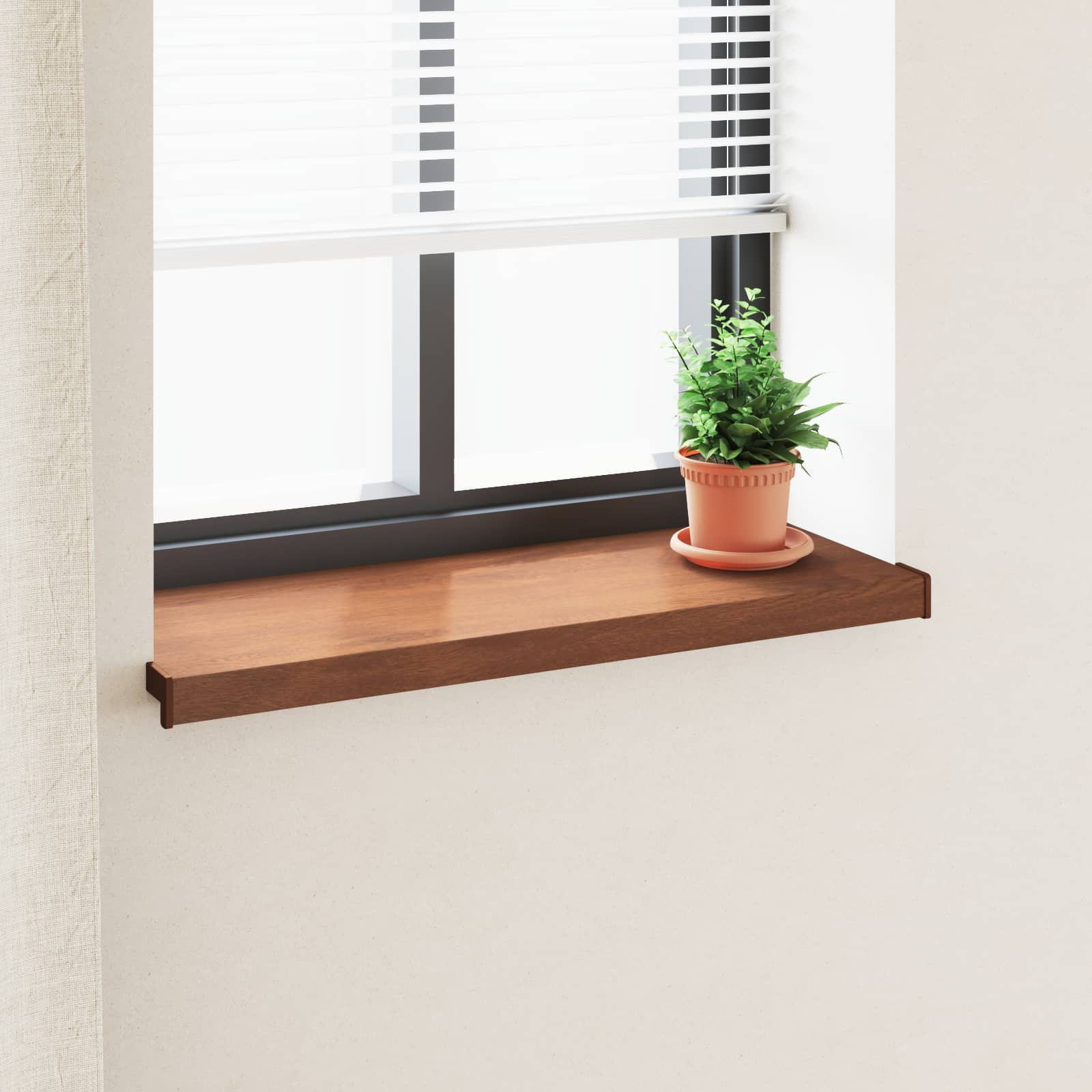 vidaXL Fensterbank Braunes Holz 100 x 30 x 4,5 cm PVC