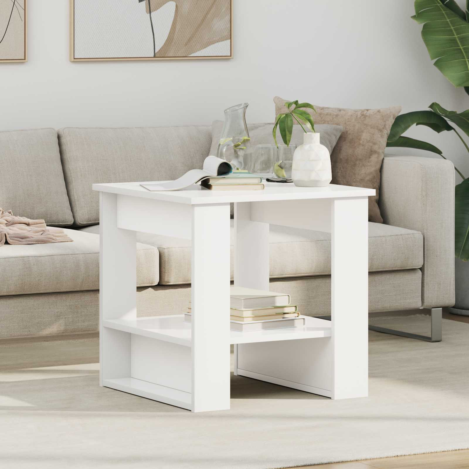 vidaXL Couchtisch Weiß 51 x 50 x 50 cm Holzwerkstoff