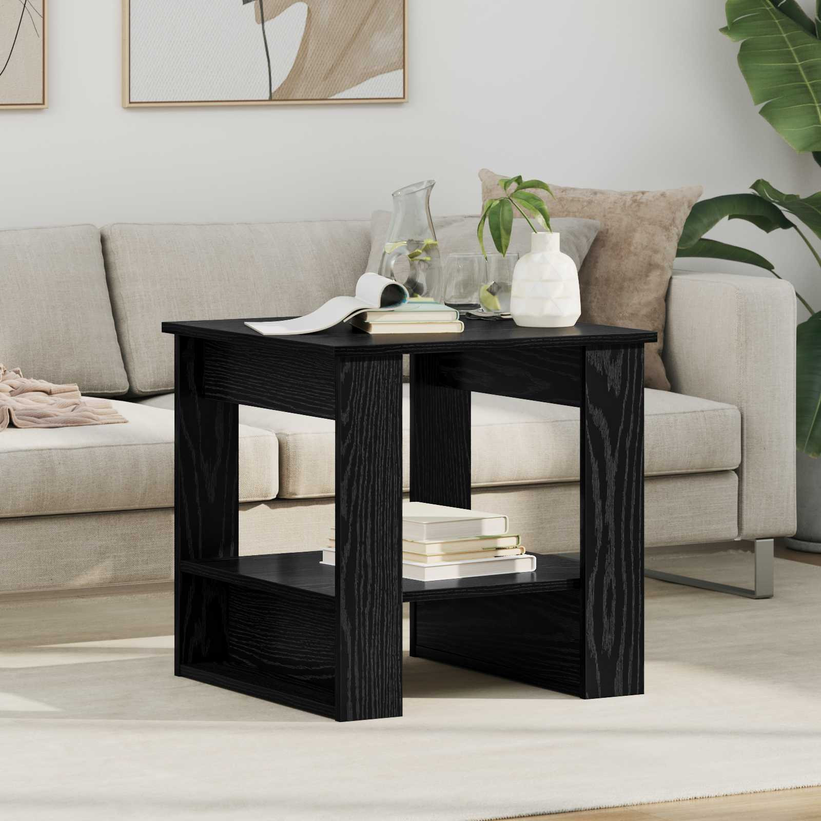 vidaXL Couchtisch Schwarz Eichen-Optik 51 x 50 x 50 cm Holzwerkstoff