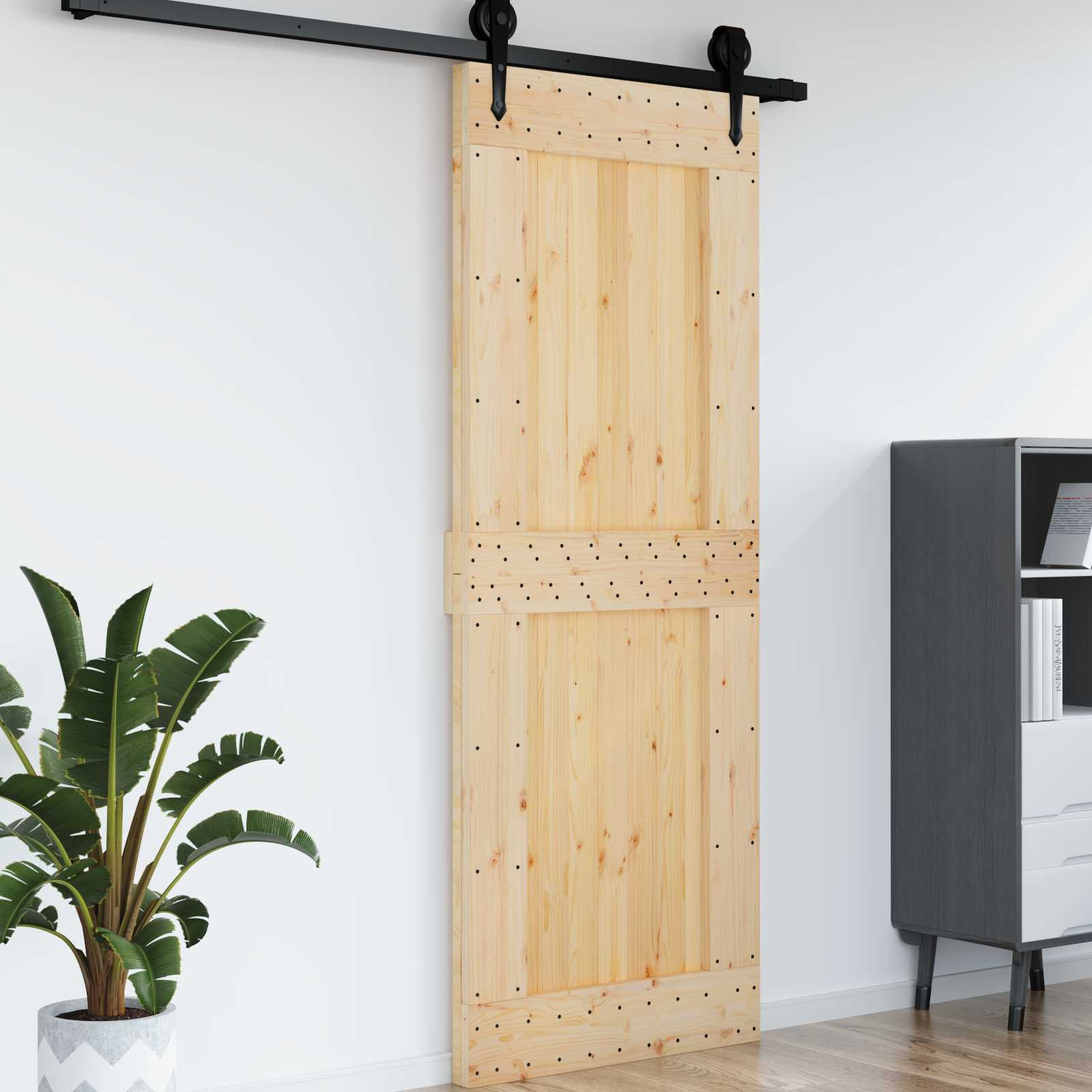 vidaXL Tür NARVIK Natur 85 x 210 cm Massivkiefer