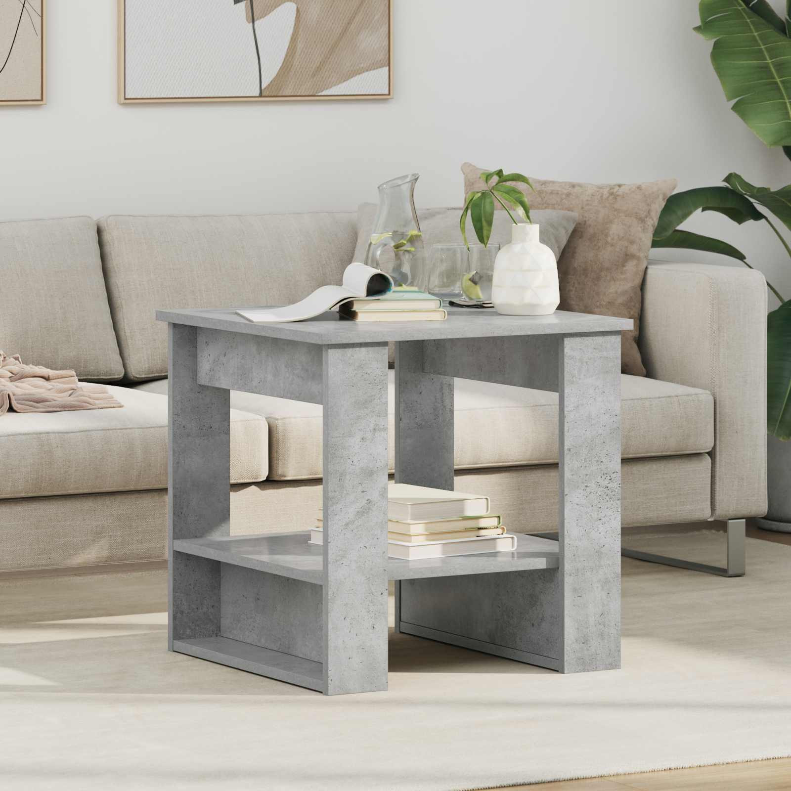 vidaXL Couchtisch Beton Grau 51 x 50 x 50 cm Holzwerkstoff