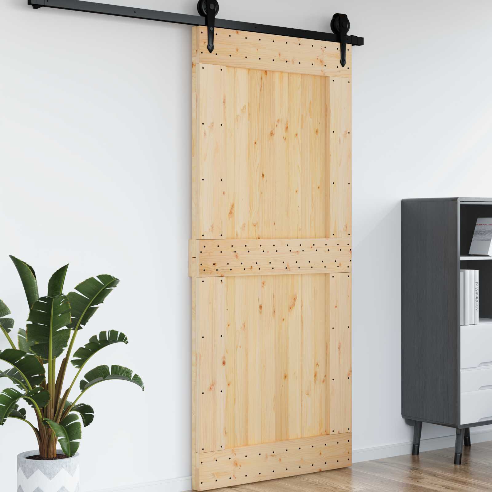 vidaXL Tür NARVIK Natur 100 x 210 cm Massivkiefer