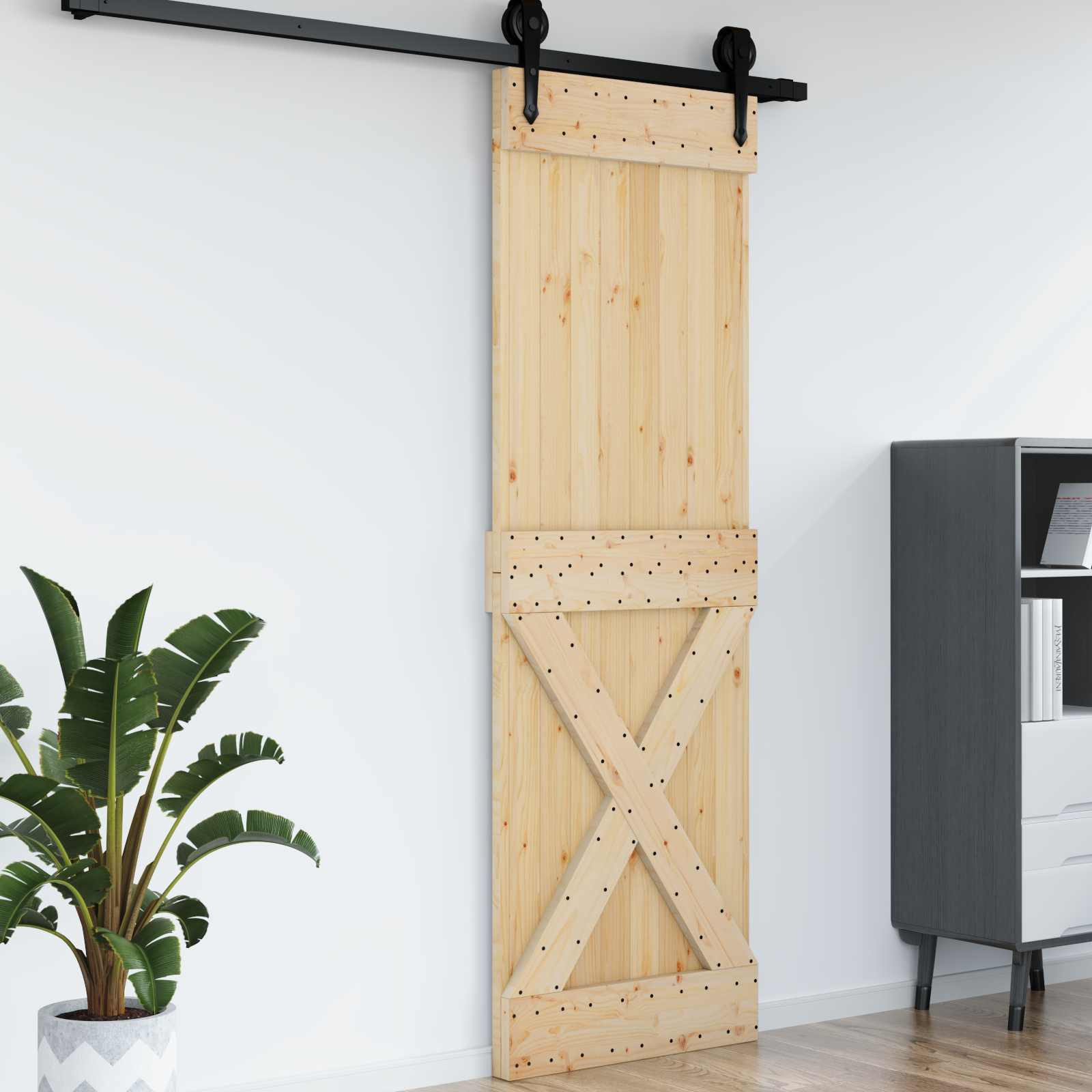 vidaXL Tür NARVIK Natur 70 x 210 cm Massivkiefer