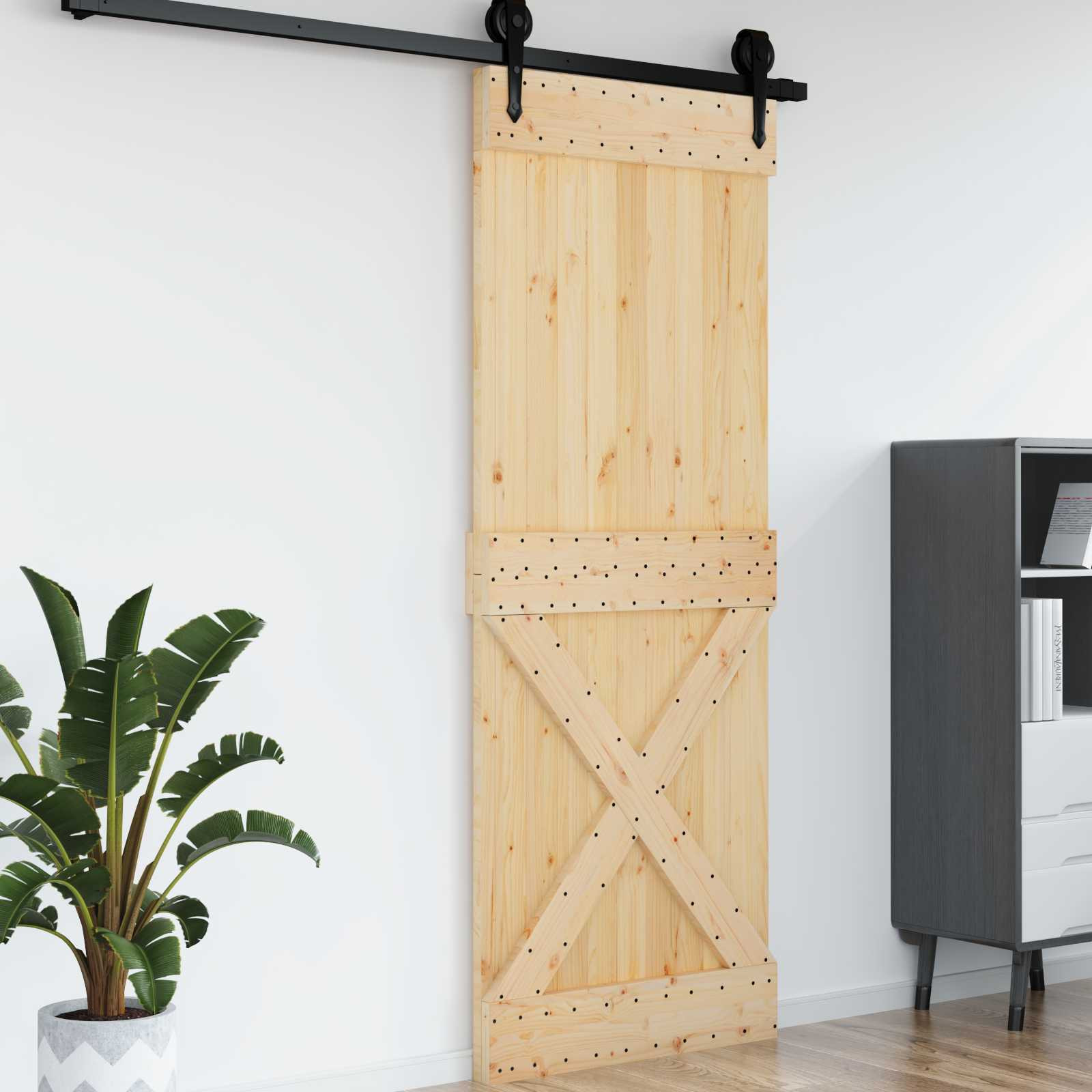 vidaXL Tür NARVIK Natur 85 x 210 cm Massivkiefer