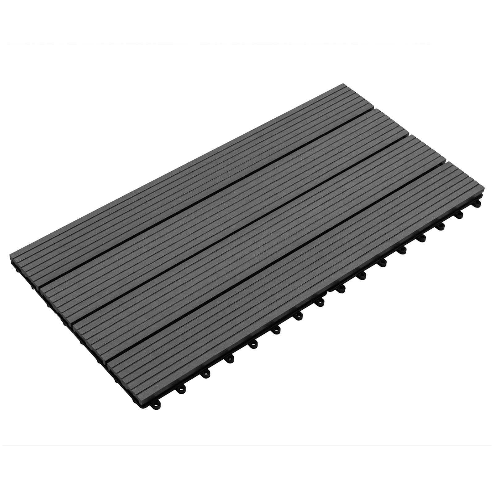 vidaXL Terrassenfliese 6 pcs Schwarz 60 x 30 cm WPC