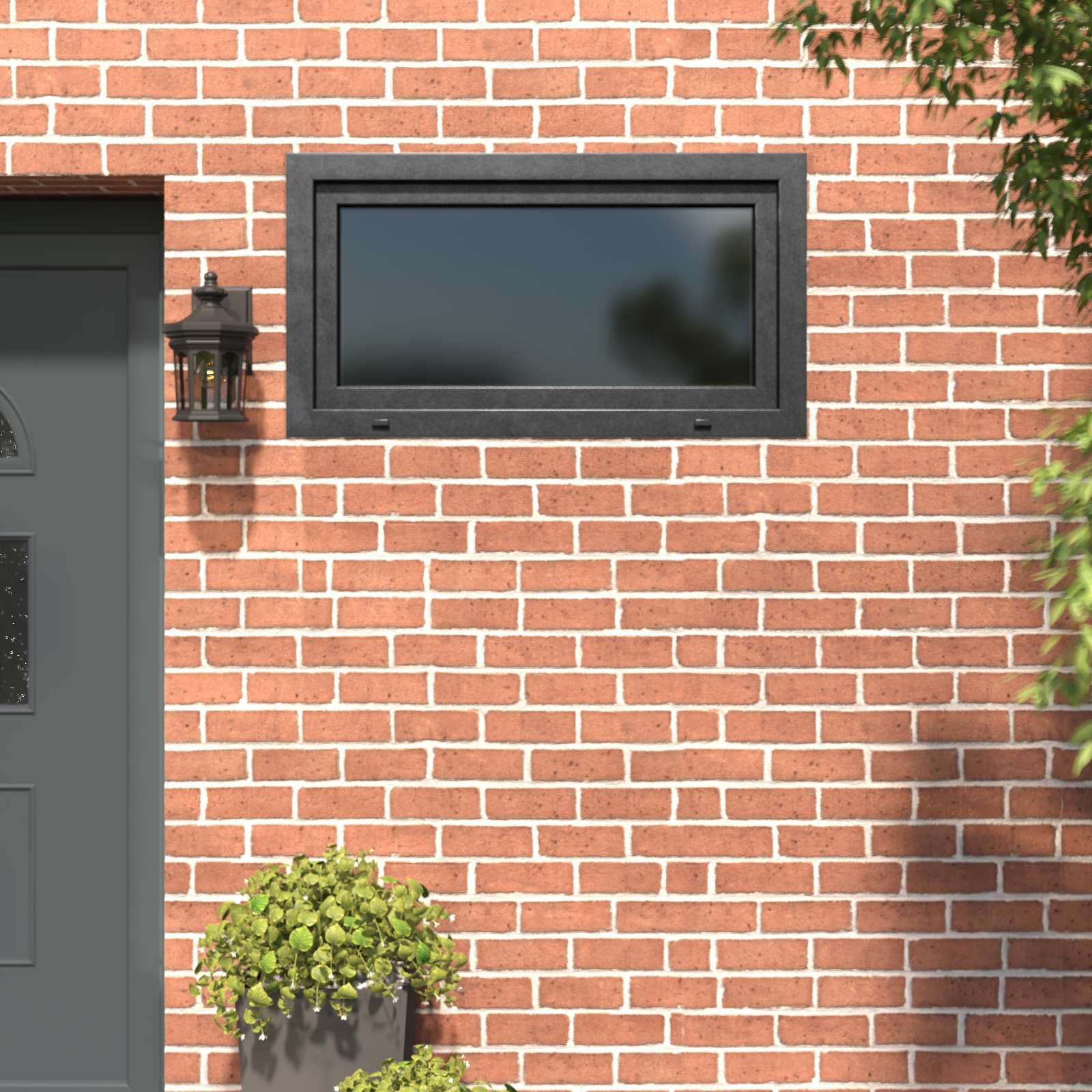 vidaXL Kellerfenster RISOR 110 x 70 cm PVC und Glas Anthrazit