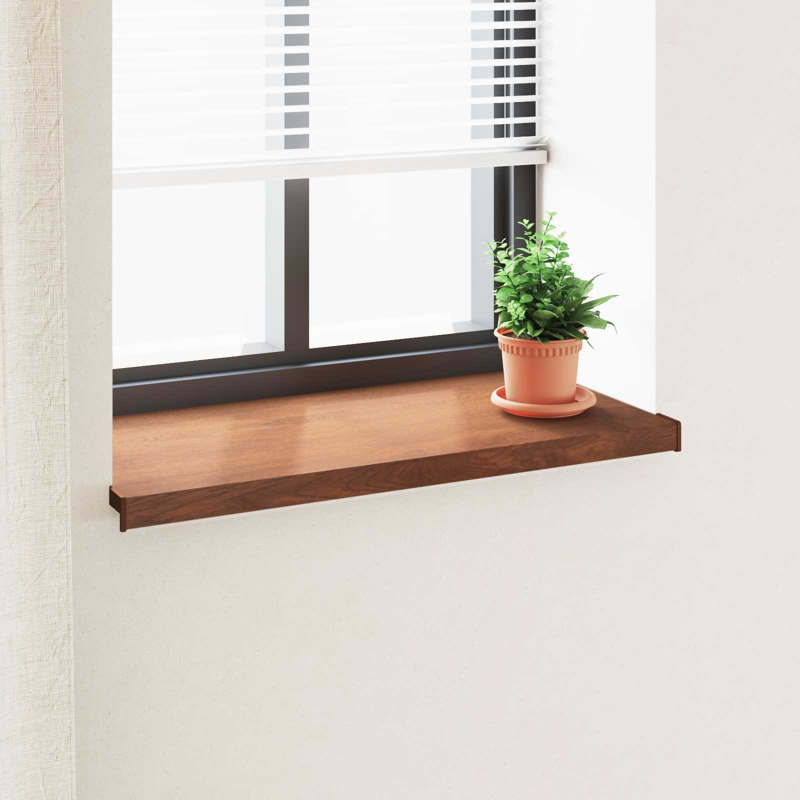 vidaXL Fensterbank Braunes Holz 100 x 40 x 4,5 cm PVC