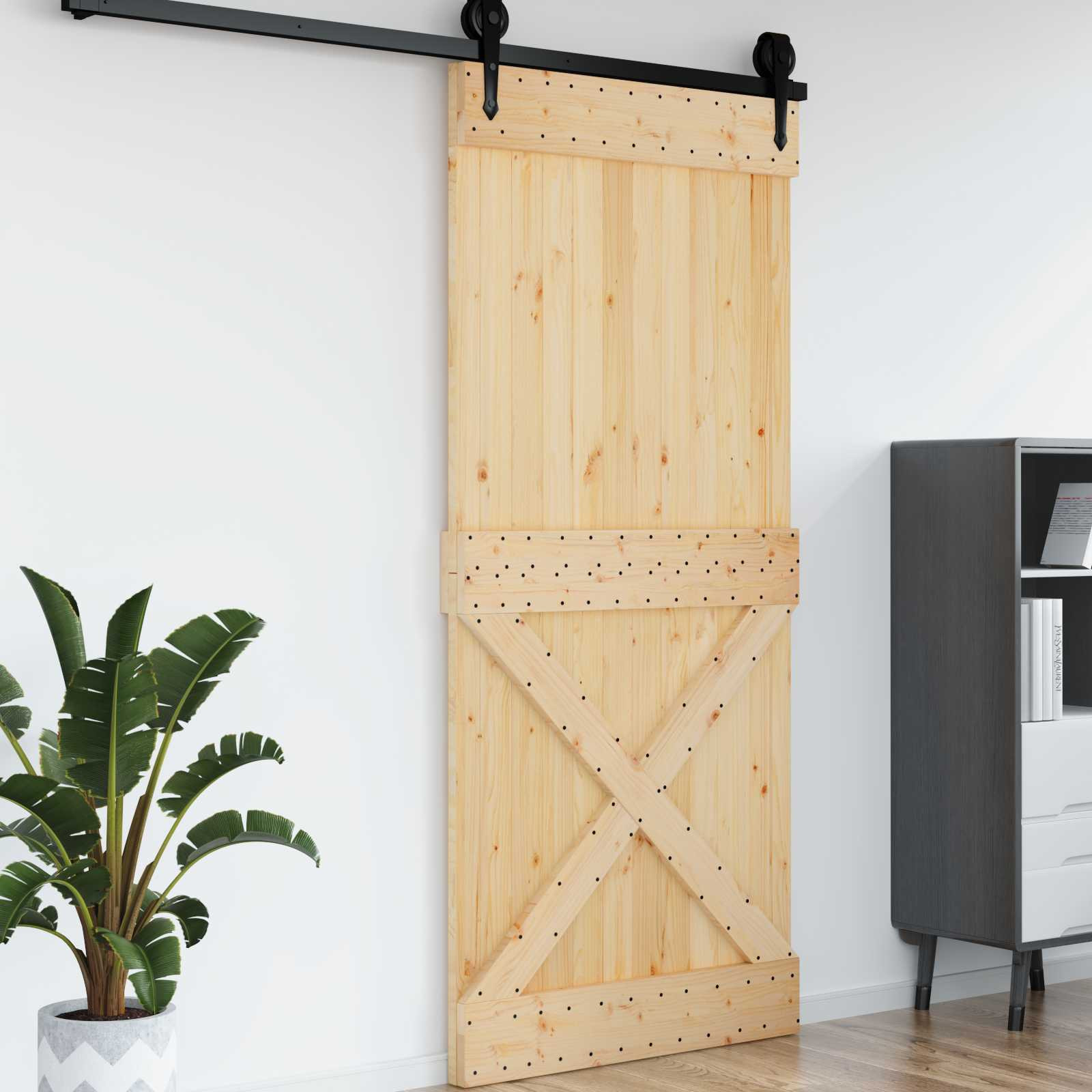 vidaXL Tür NARVIK Natur 100 x 210 cm Massivkiefer