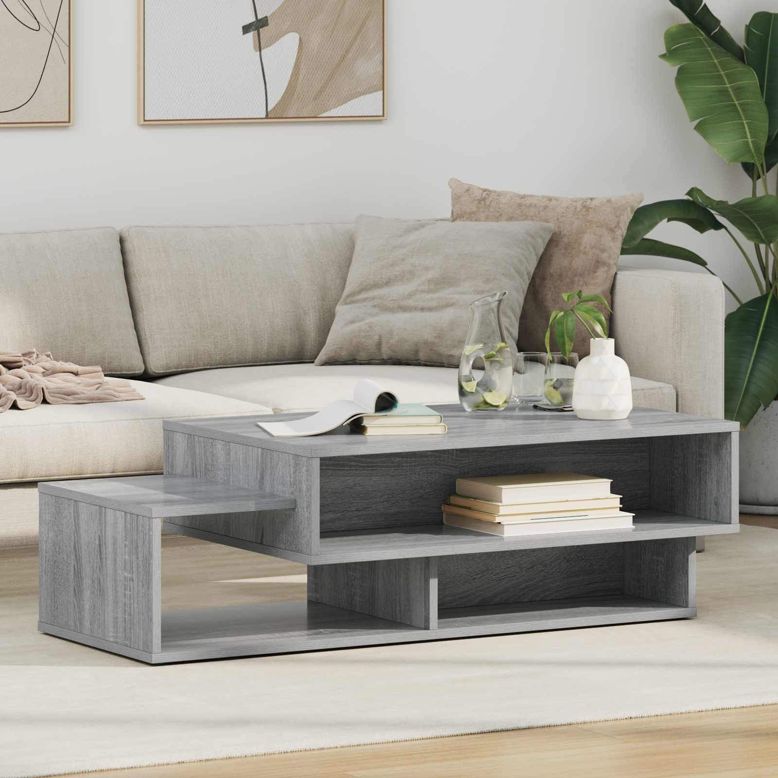 vidaXL Couchtisch Graues Sonoma 105 x 50 x 32,5 cm Holzwerkstoff